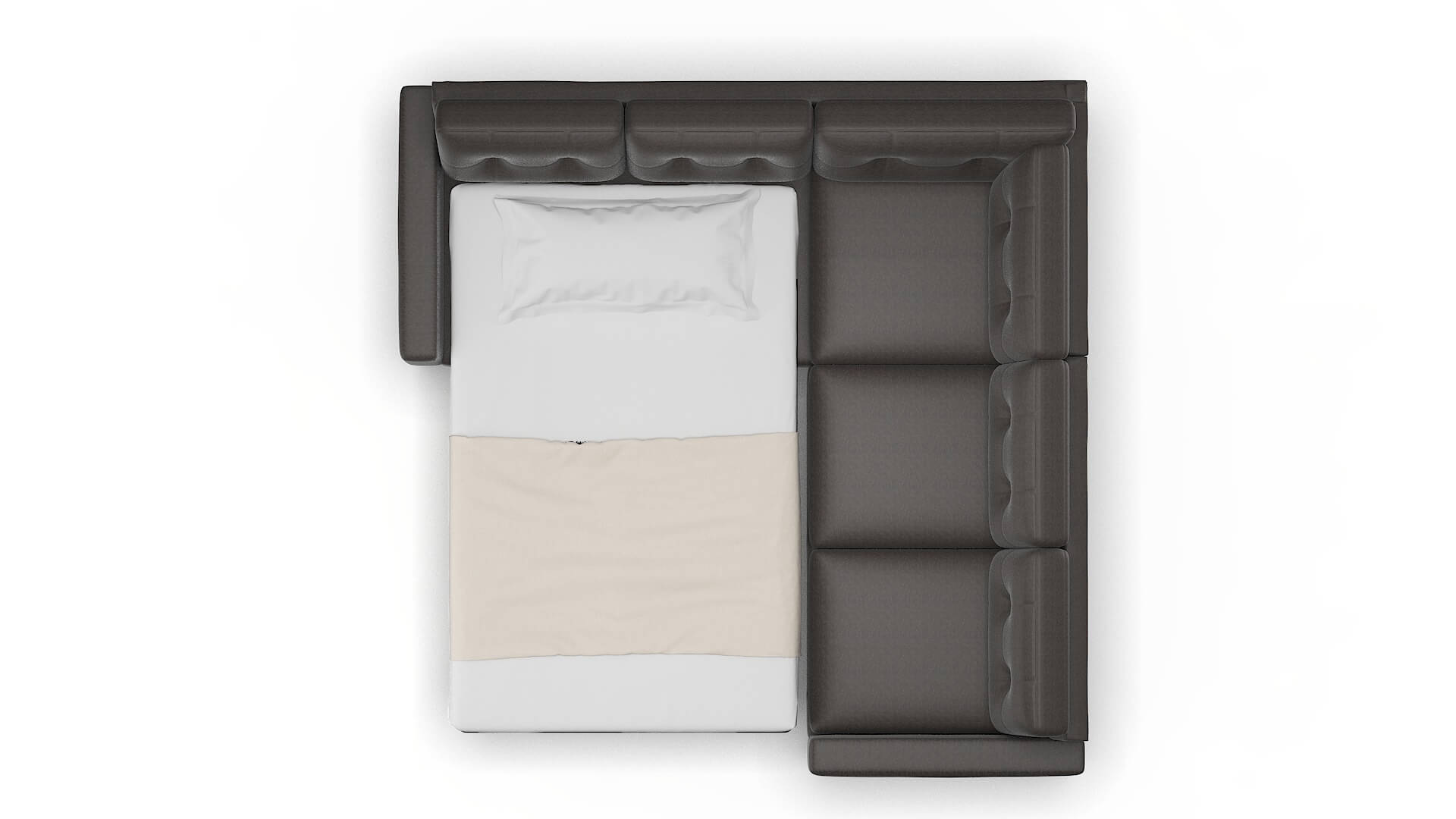 Milan Avenger Denim Sectional Sleeper Espresso legs 3