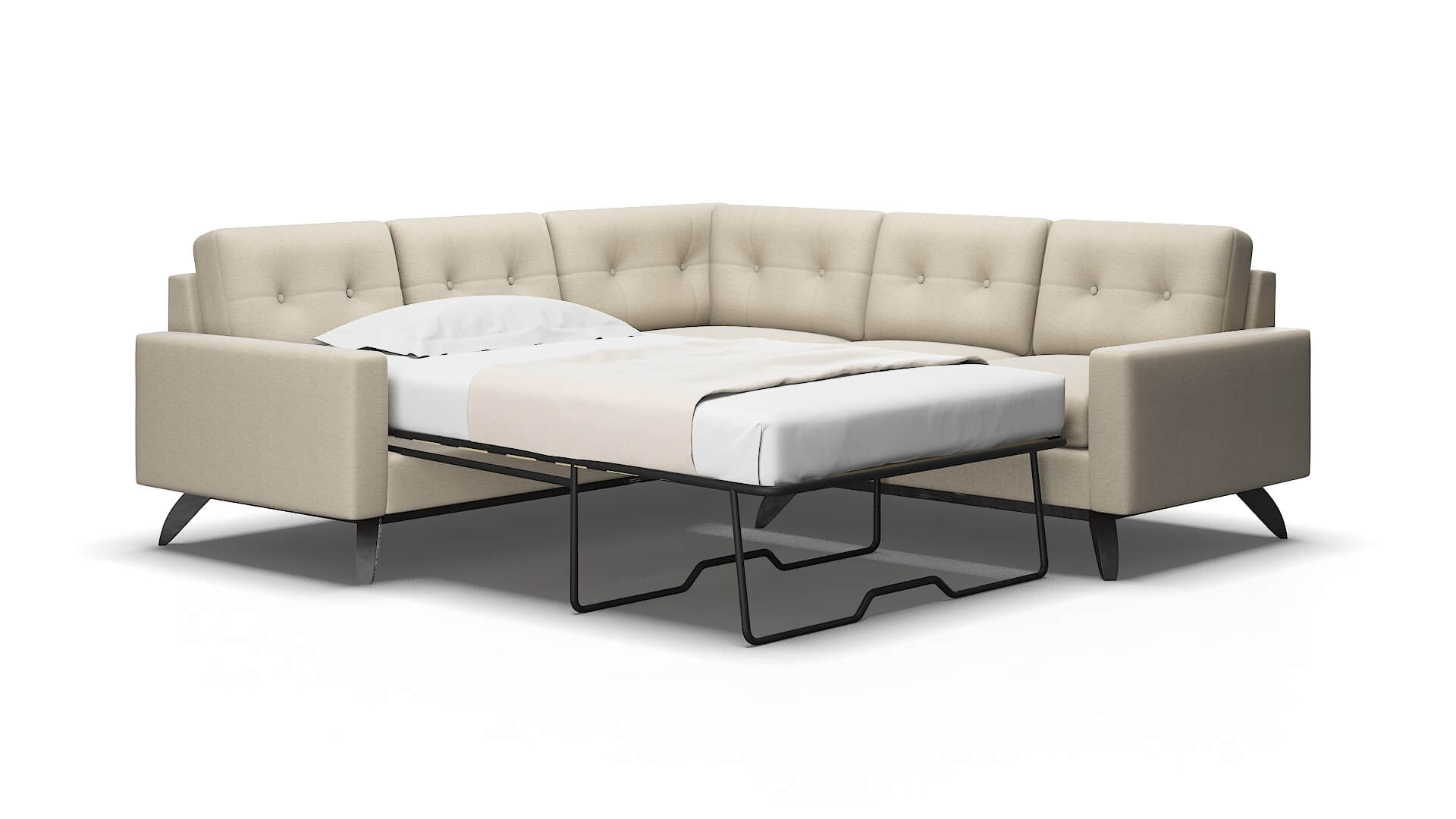 Milan Avenger pumice Sectional sleeper Espresso Legs  2