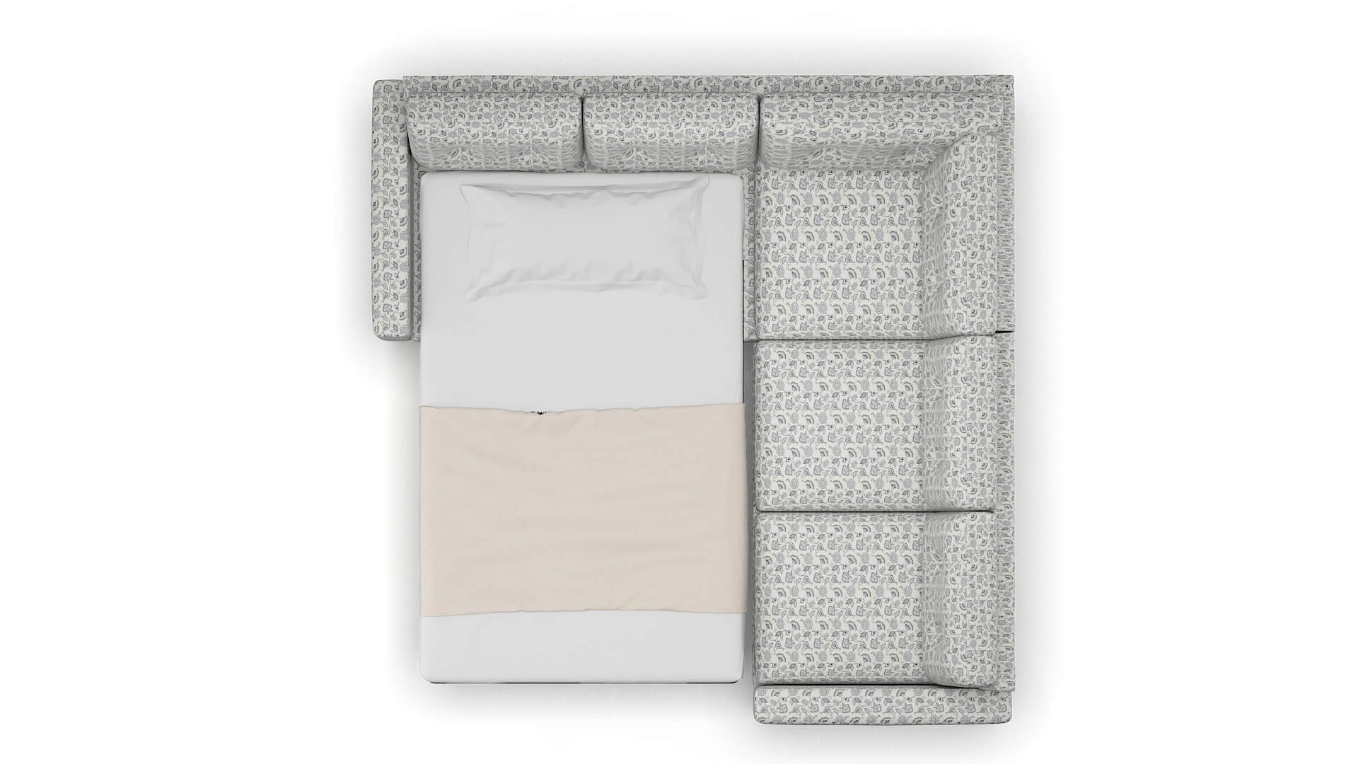 Milan Avignon Sky Sectional Sleeper Espresso legs 3