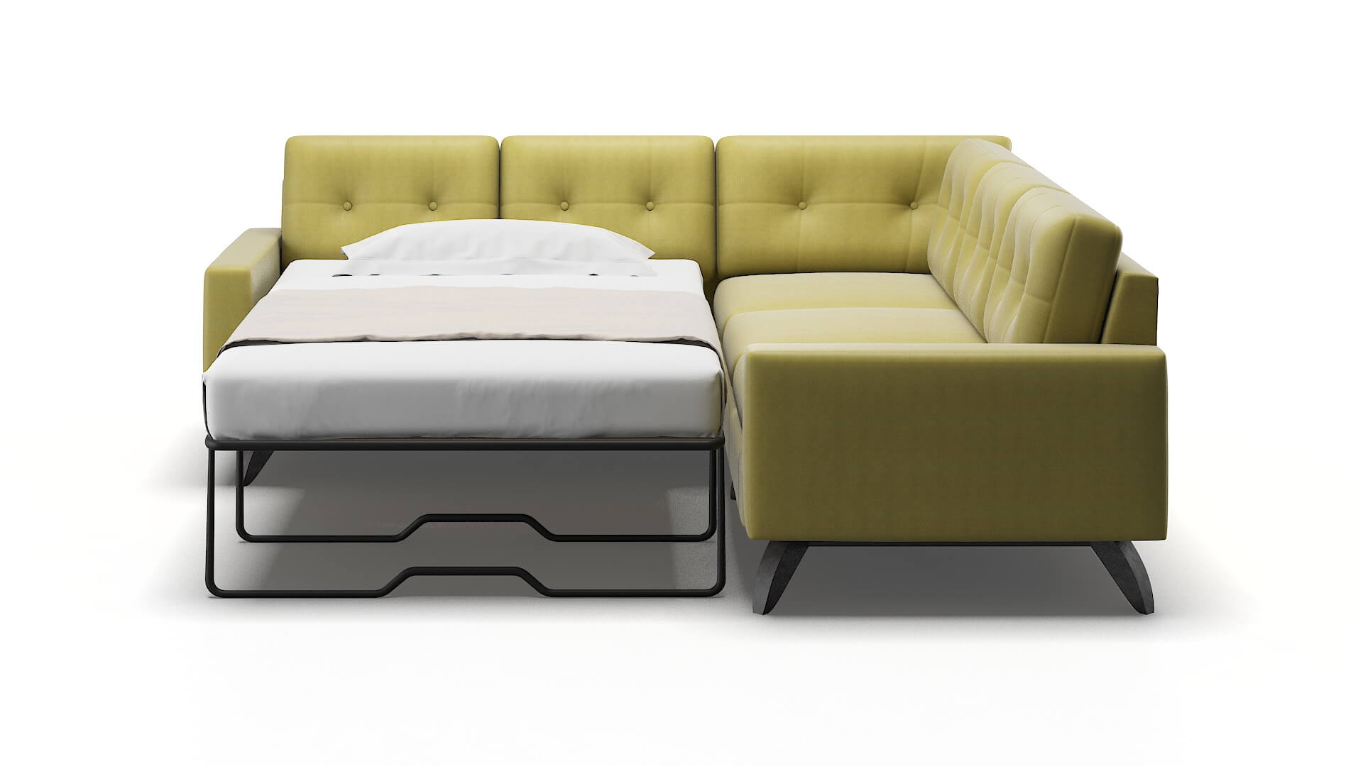 Milan Bella Apple Sectional Sleeper Espresso legs 1