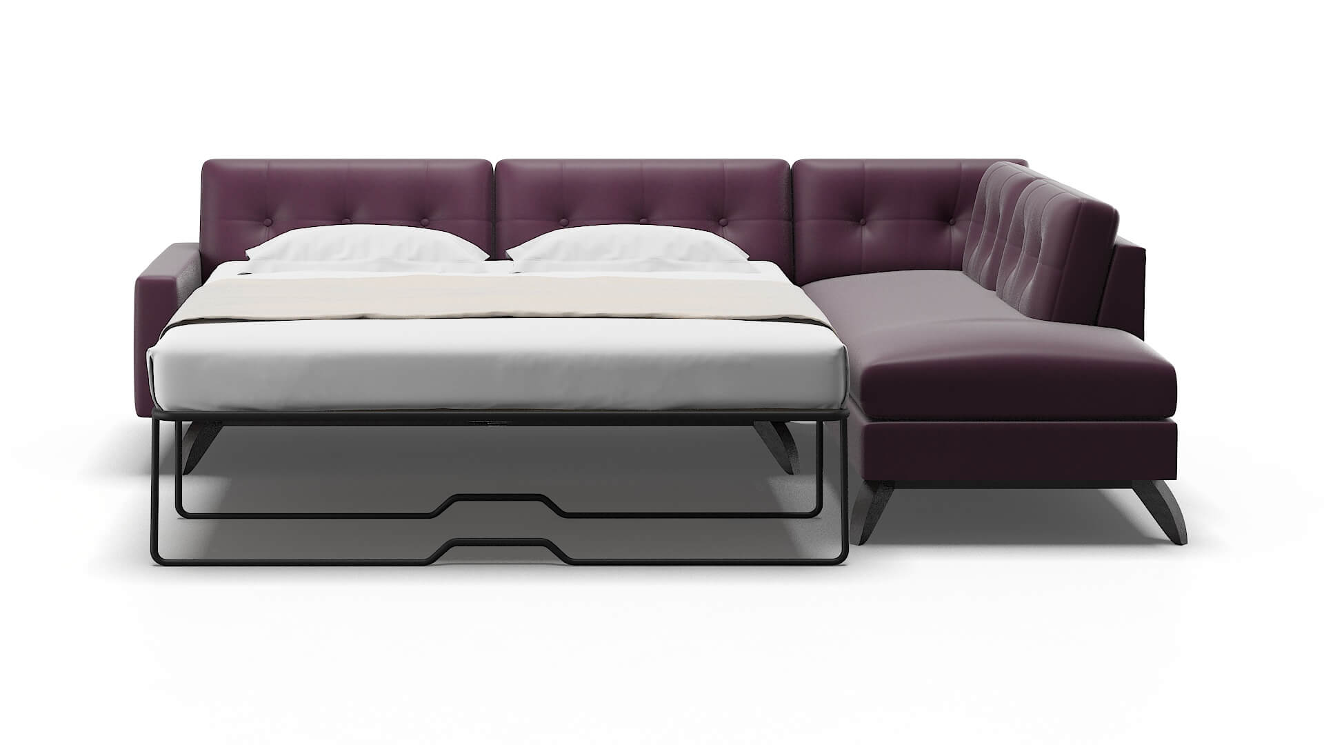 Milan Bella Aubergine Panel Sleeper Espresso legs 1