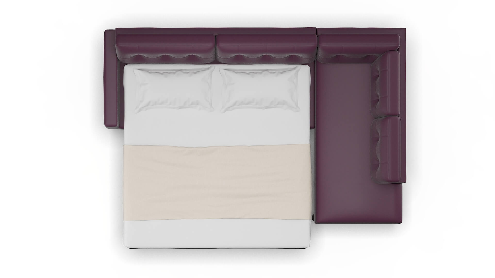 Milan Bella Aubergine Panel Sleeper Espresso legs 3