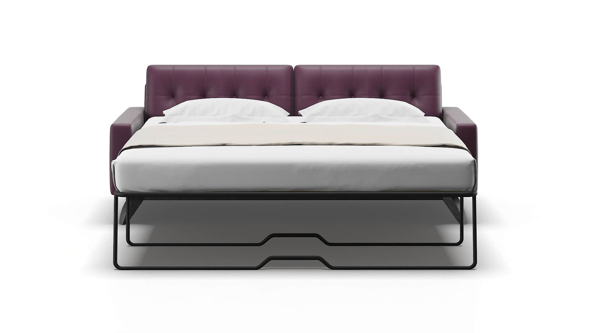 Milan Bella Aubergine Sofa Sleeper Espresso legs 1