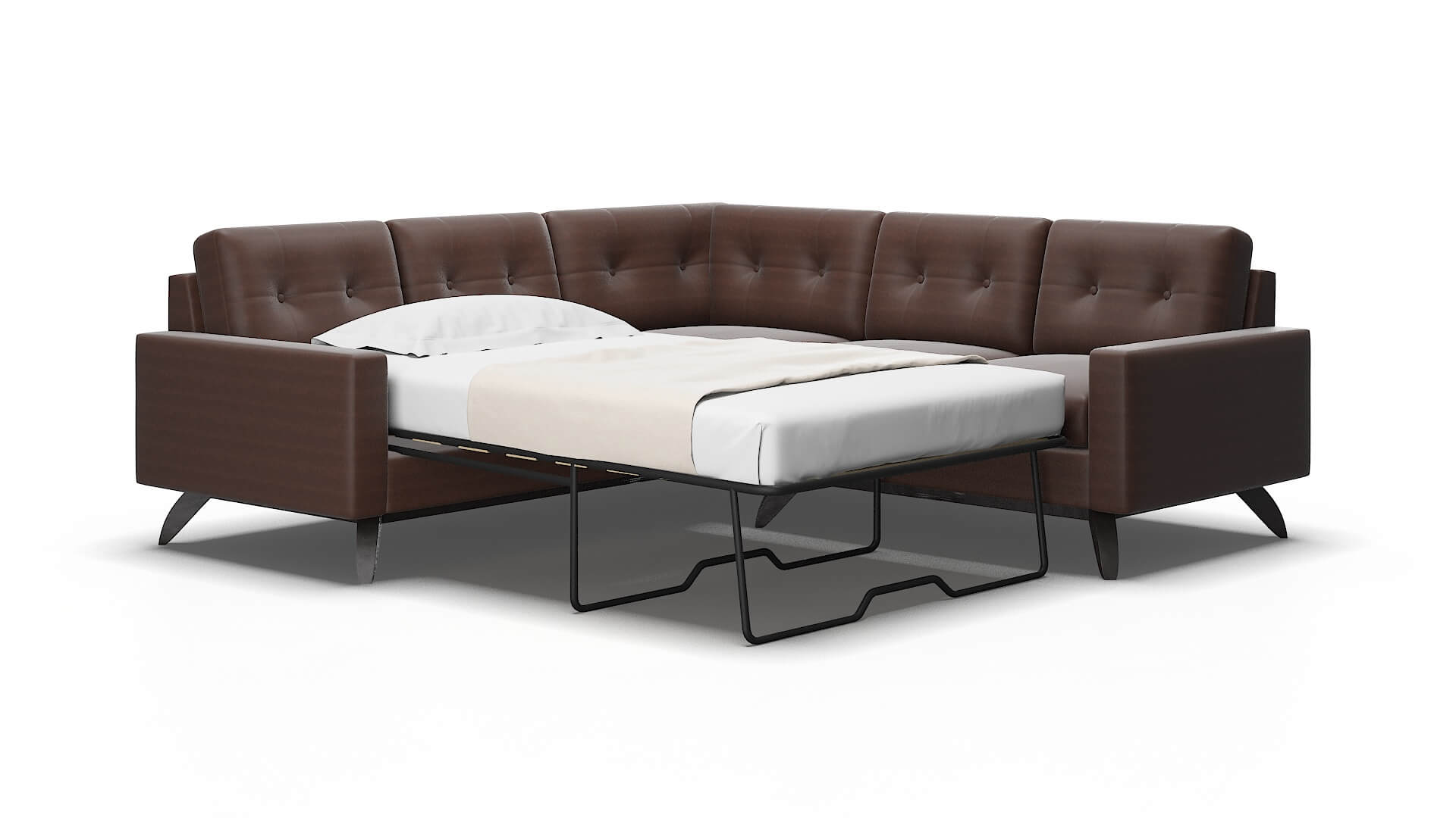 Milan Bella espresso Sectional sleeper Espresso Legs  2