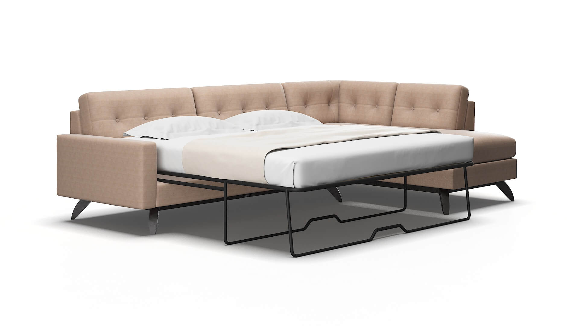 Milan Bella pewter Panel sleeper Espresso Legs  2