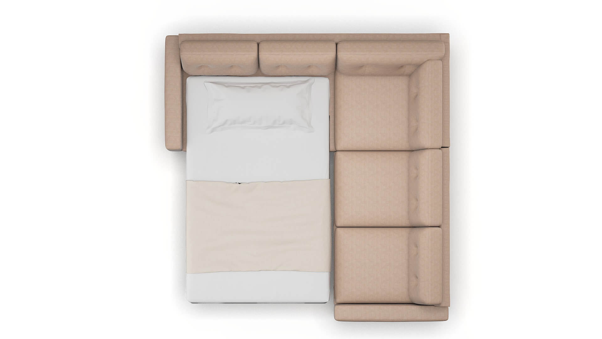 Milan Bella Pewter Sectional Sleeper Espresso legs 3