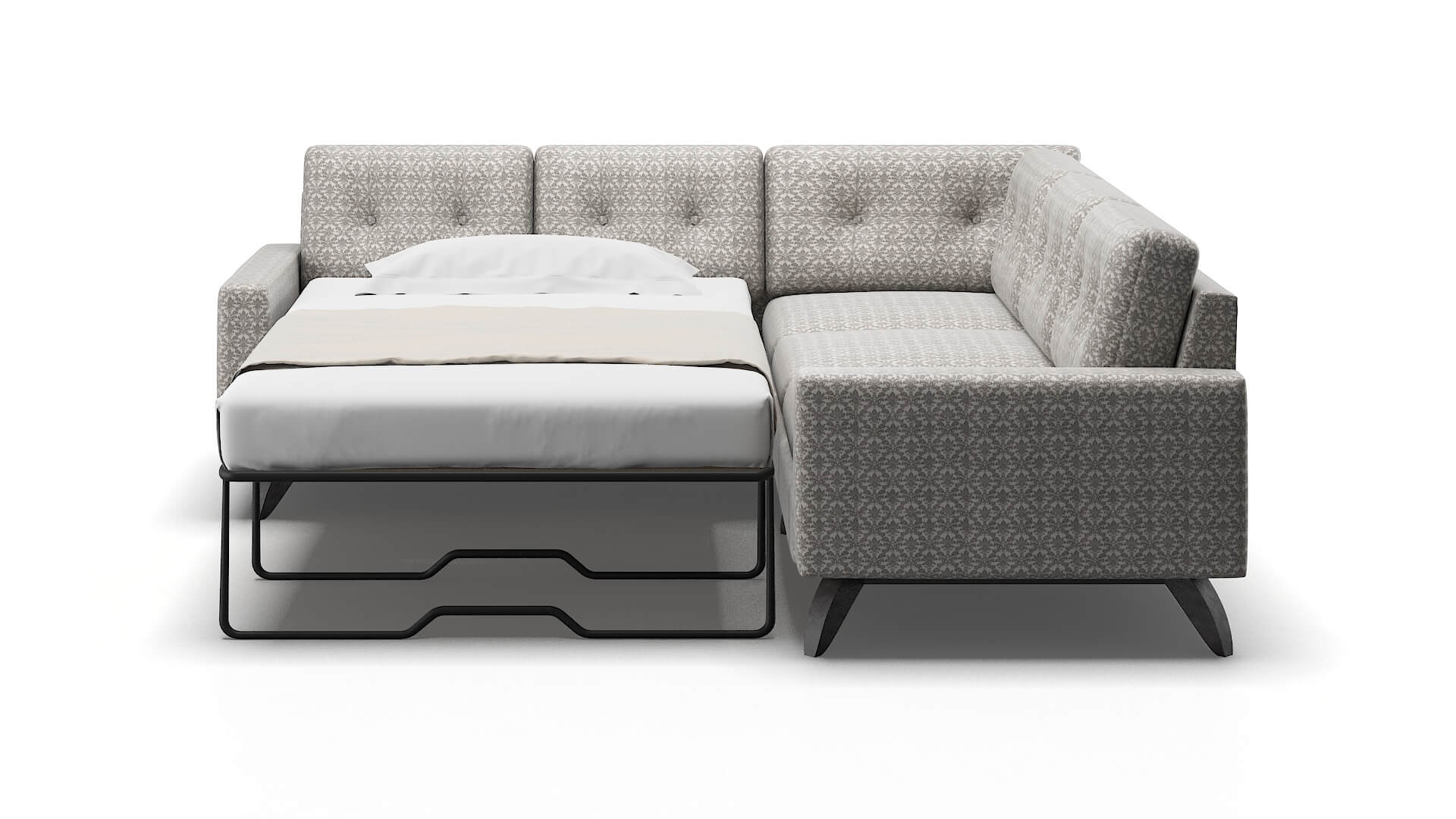 Milan Bergamo Dove Sectional Sleeper Espresso legs 1