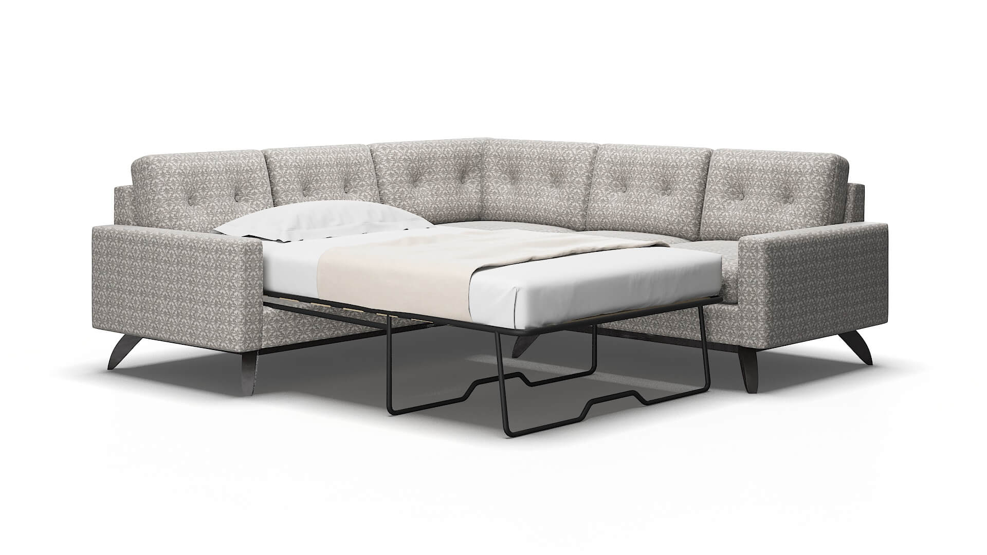 Milan Bergamo Dove Sectional Sleeper Espresso legs 2