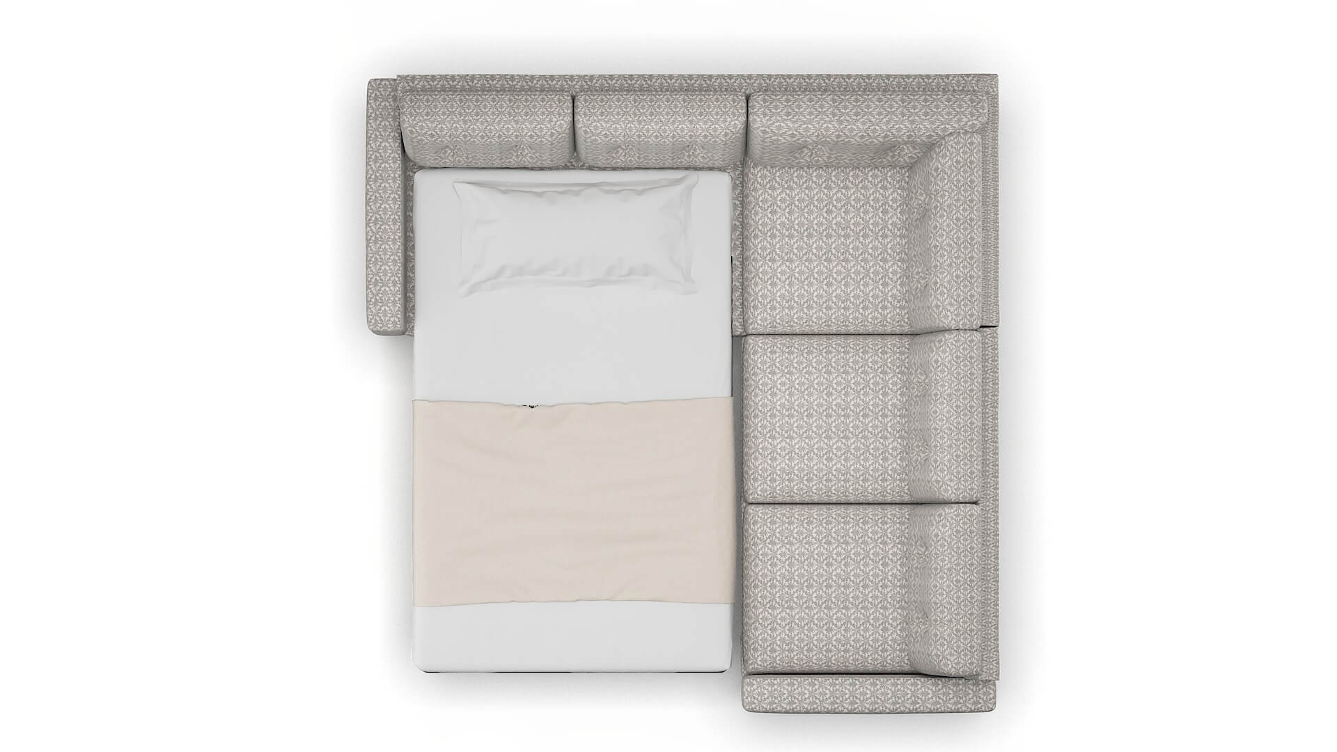 Milan Bergamo Dove Sectional Sleeper Espresso legs 3