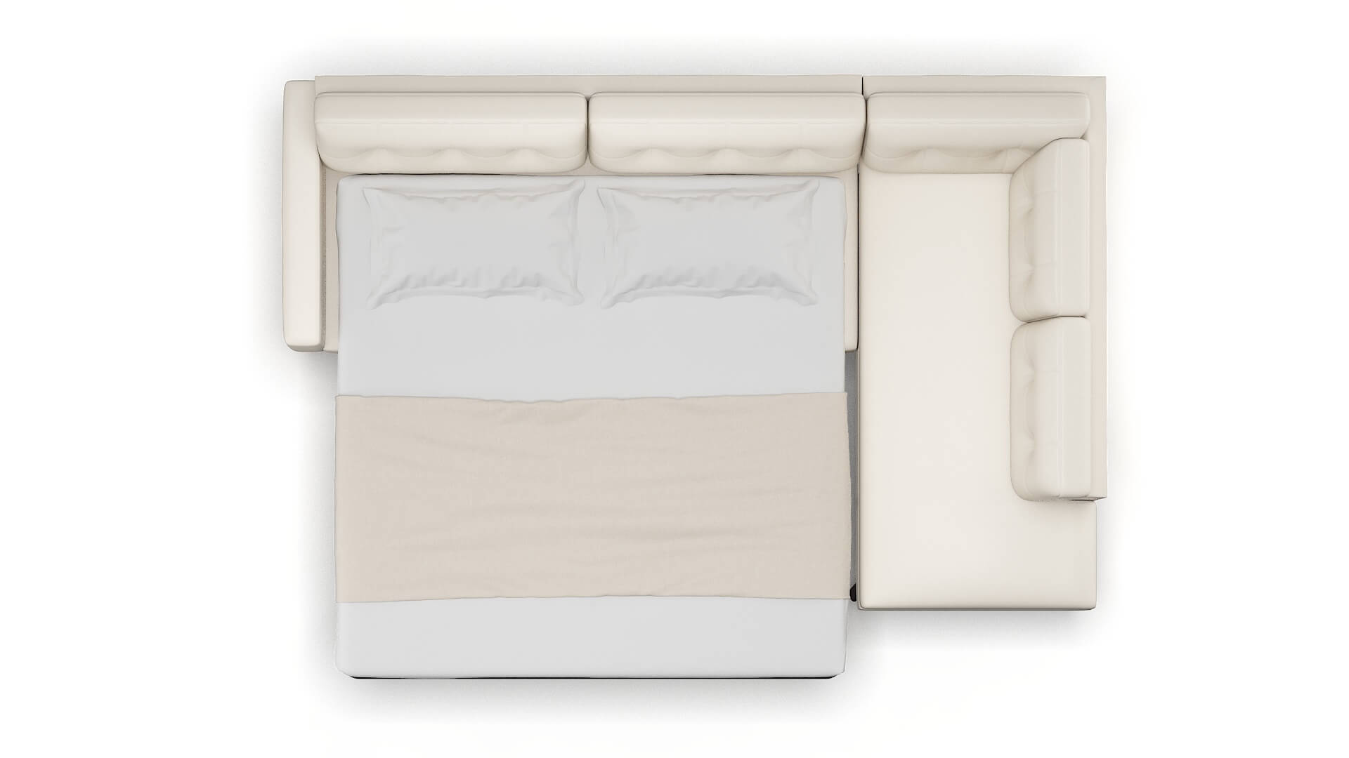 Milan Blanche Milky Panel Sleeper Espresso legs 3