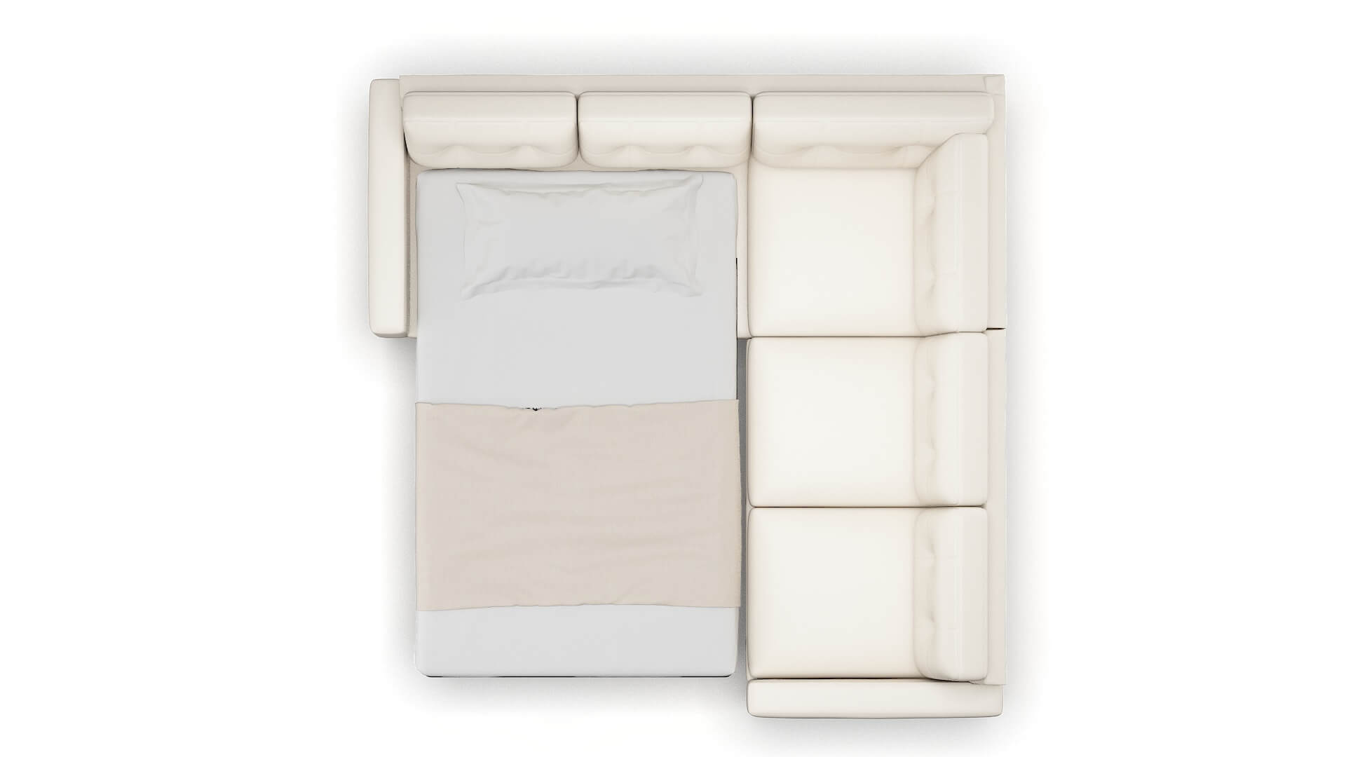 Milan Blanche Milky Sectional Sleeper Espresso legs 3