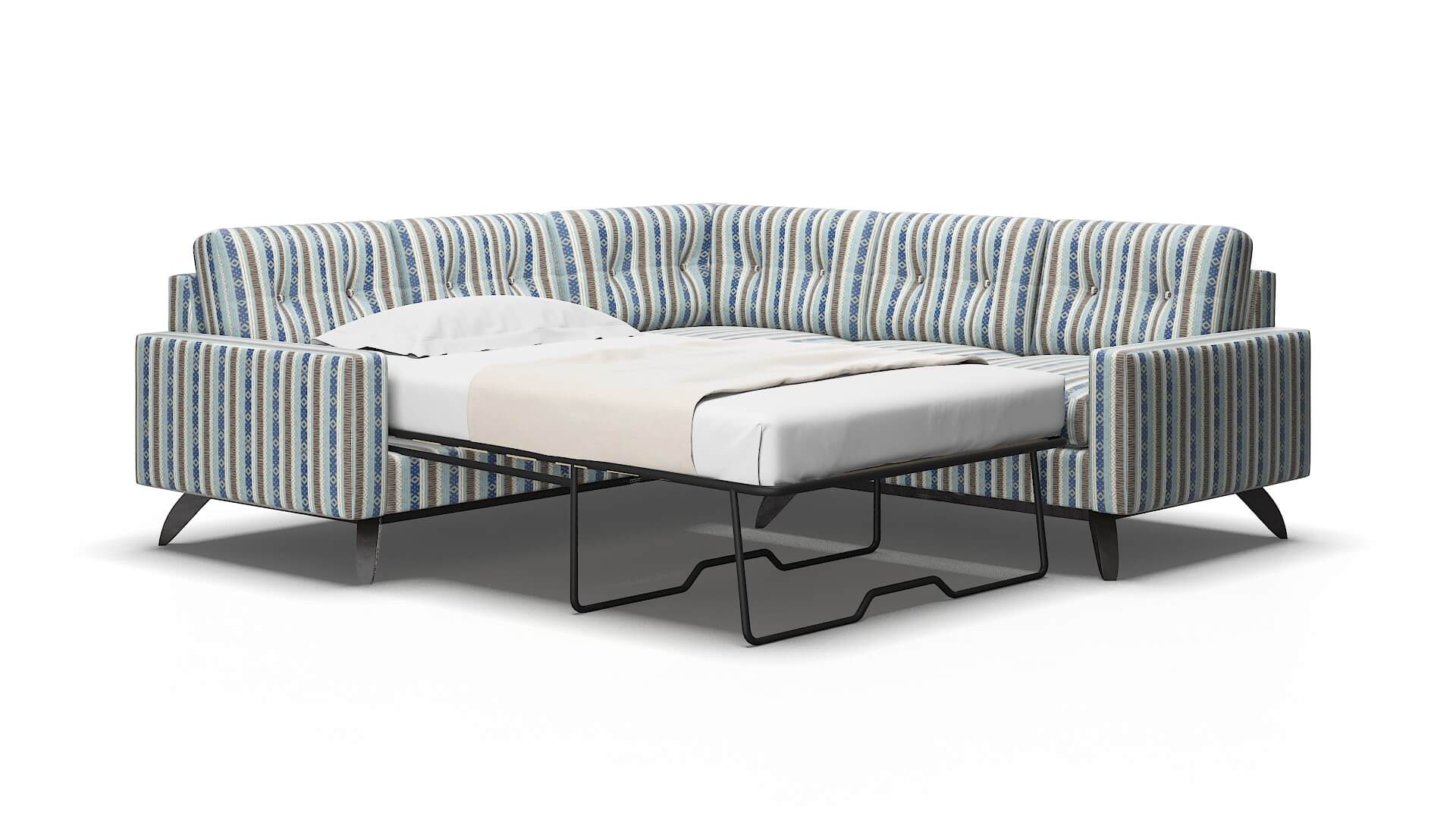 Milan Bodhi indigo Sectional sleeper Espresso Legs  2