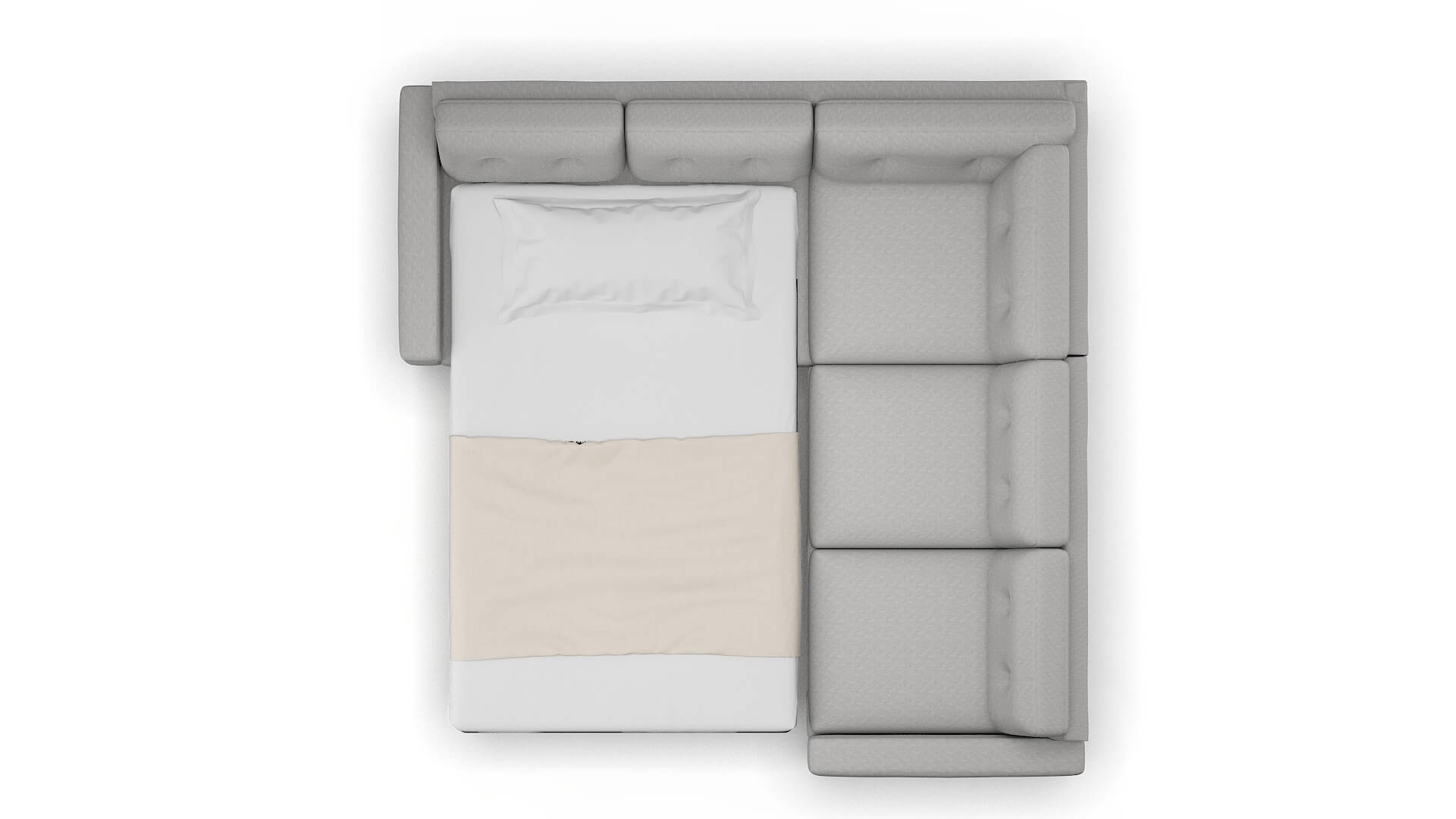 Milan Bungalow Graphite Sectional Sleeper Espresso legs 3