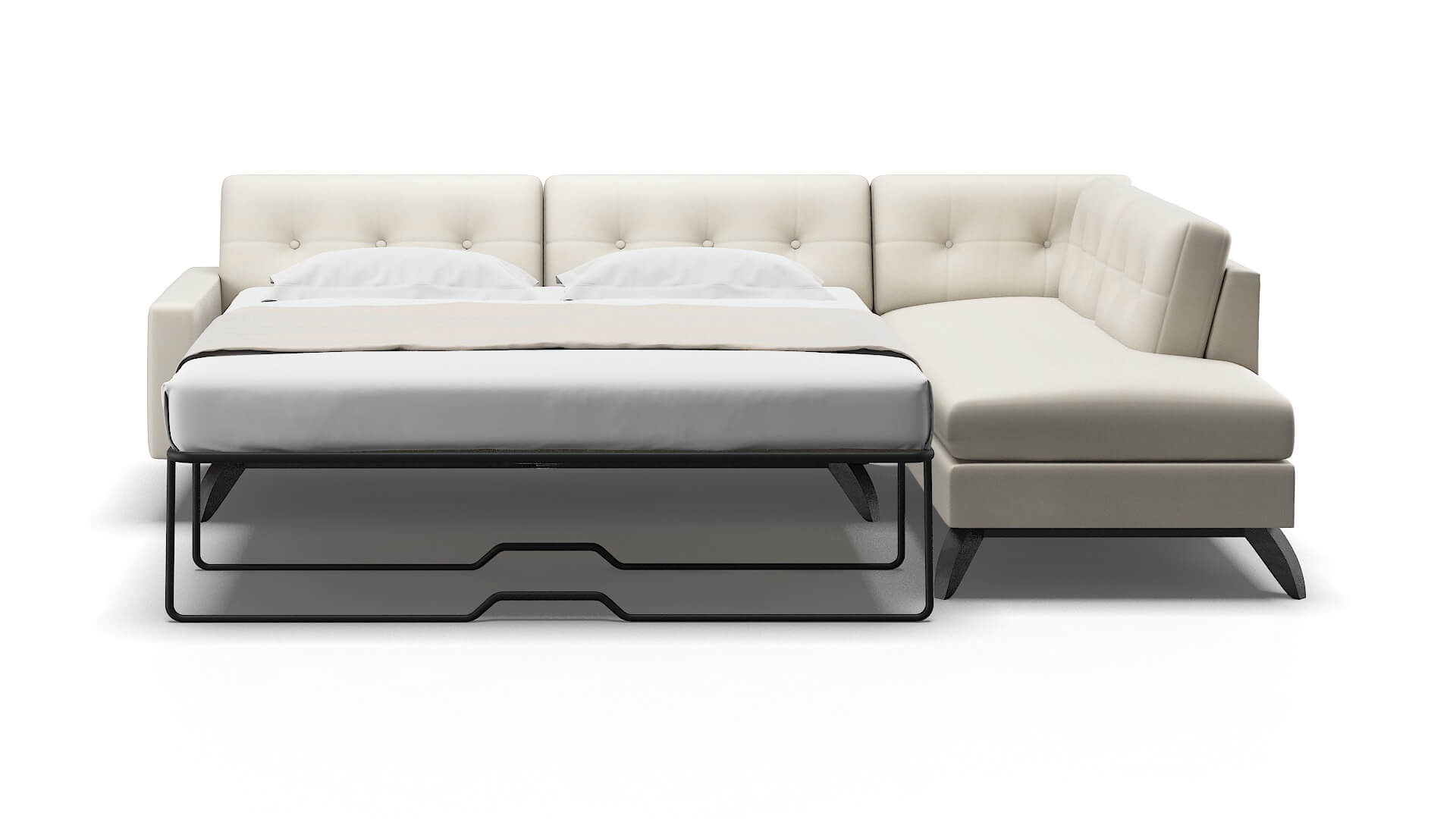 Milan Bungalow Ivory Panel Sleeper Espresso legs 1