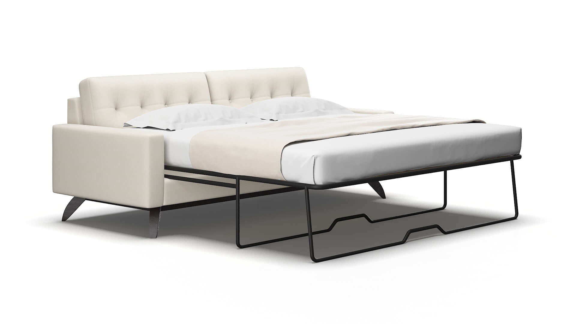 Milan Bungalow ivory Sofa sleeper Espresso Legs  2