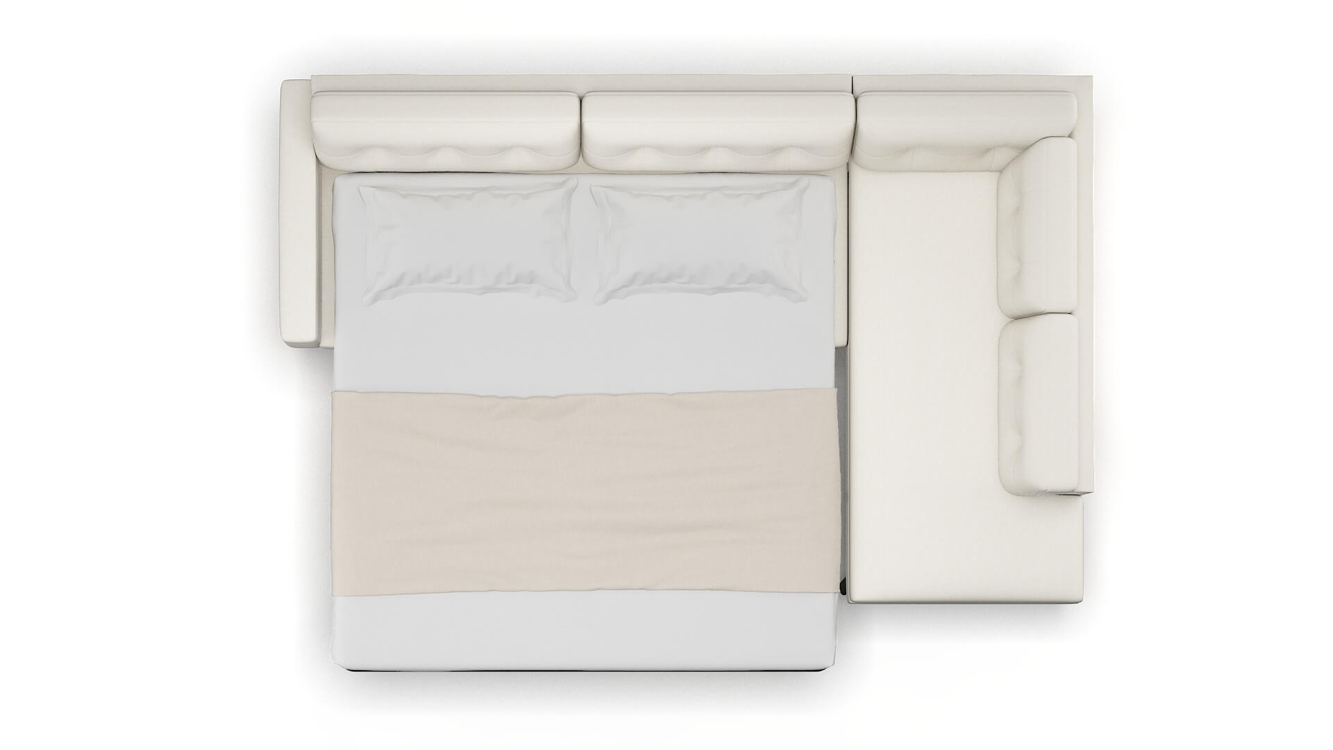 Milan Catalina Ivory Panel Sleeper Espresso legs 3