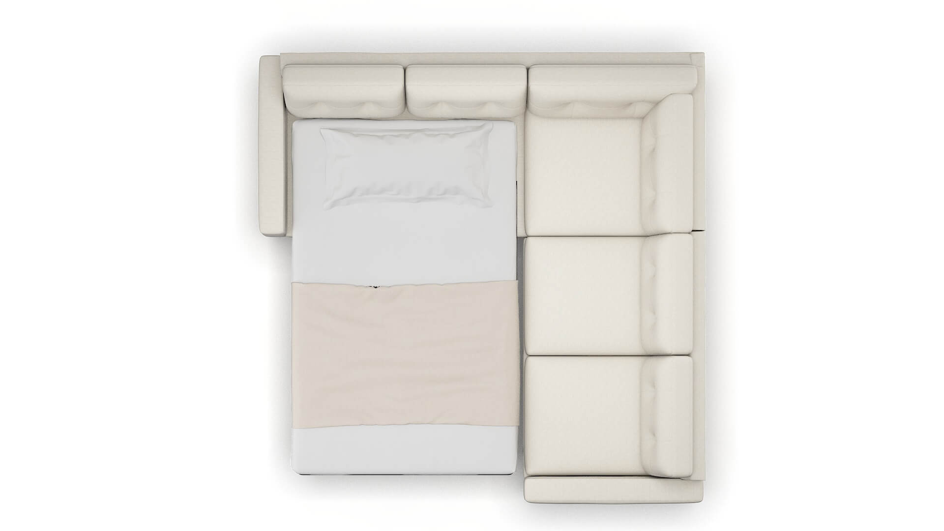 Milan Catalina Linen Sectional Sleeper Espresso legs 3