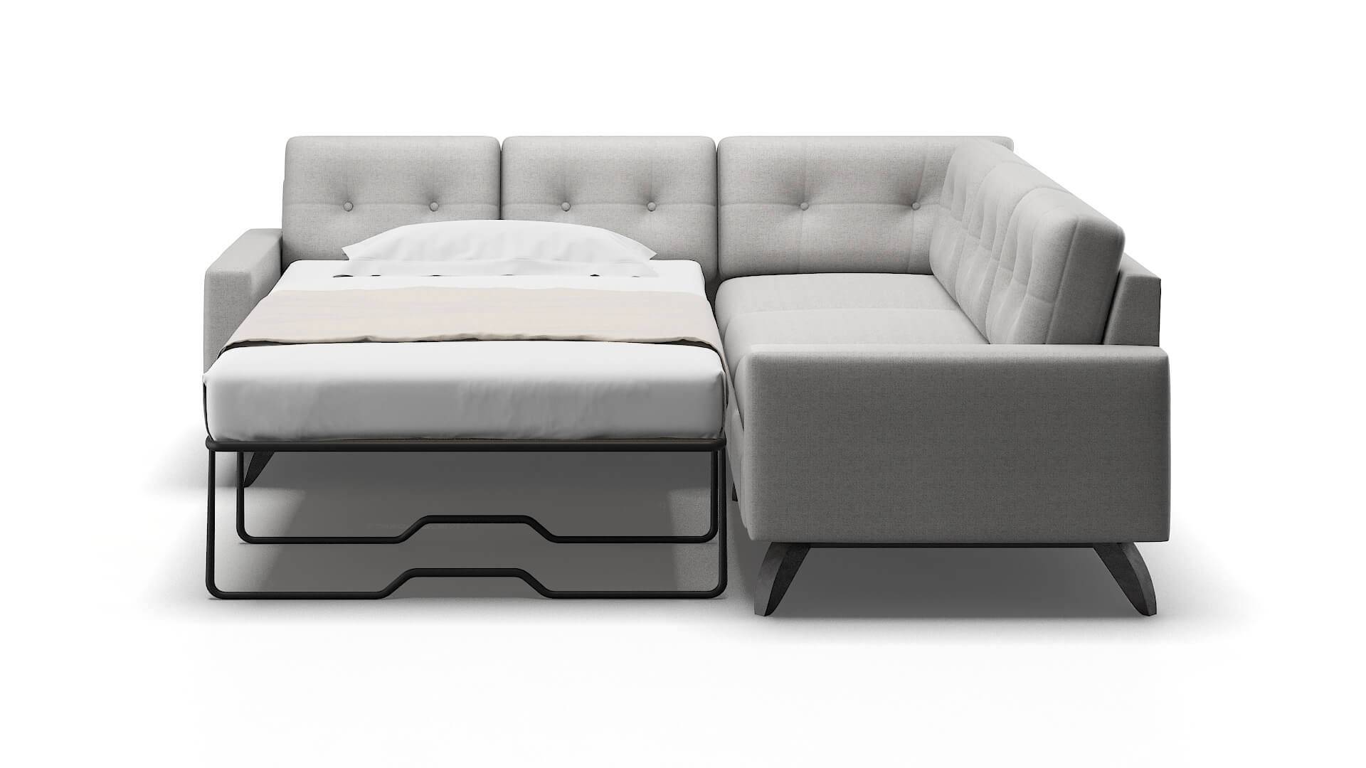 Milan Catalina Silver Sectional Sleeper Espresso legs 1