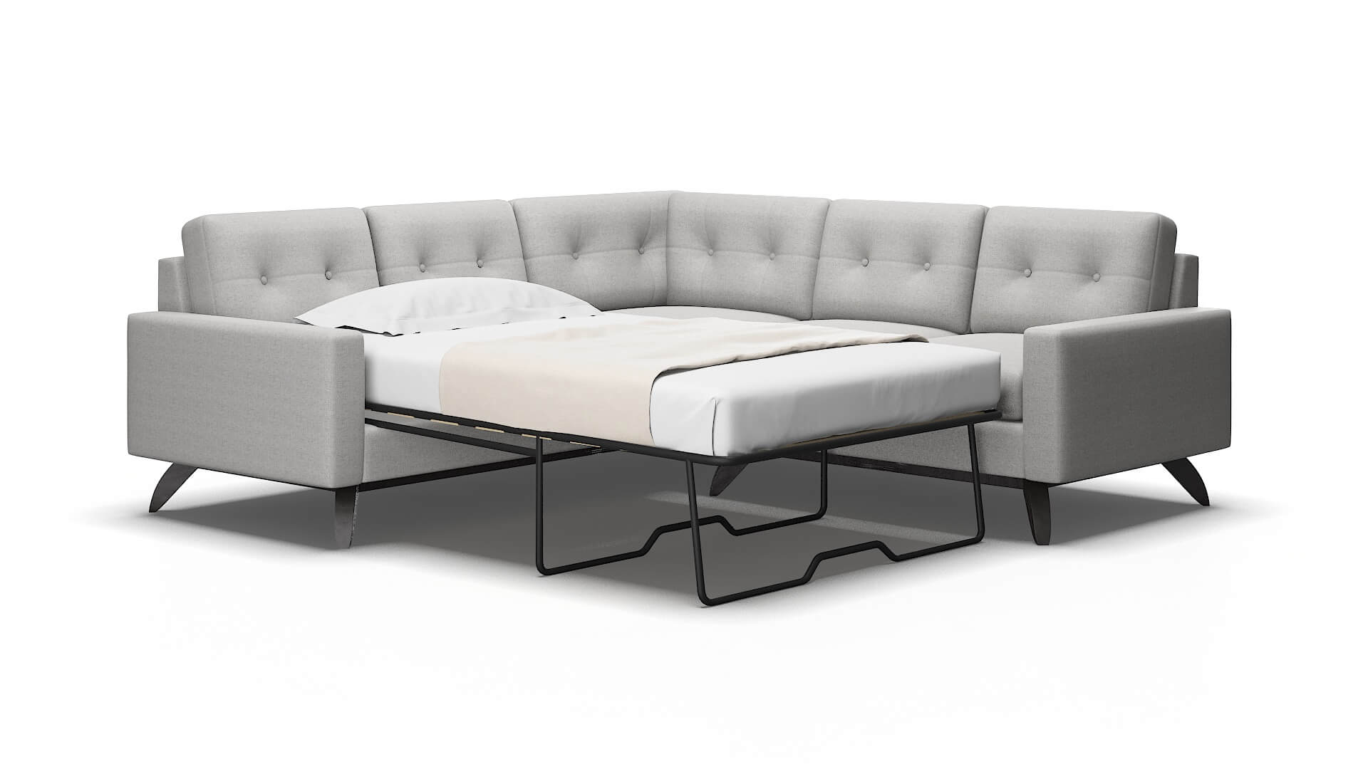 Milan Catalina silver Sectional sleeper Espresso Legs  2
