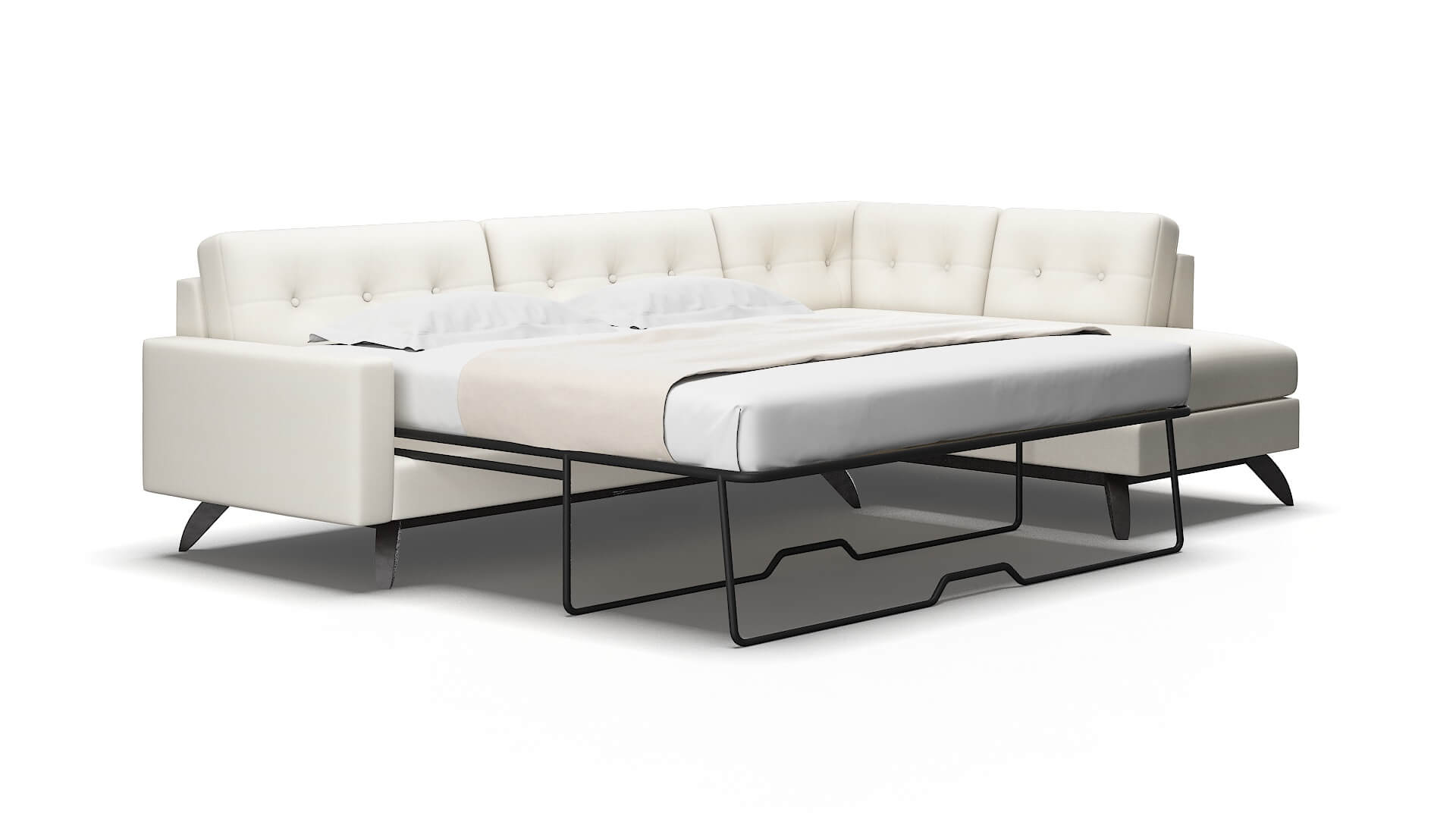 Milan Chance bone Panel sleeper Espresso Legs  2