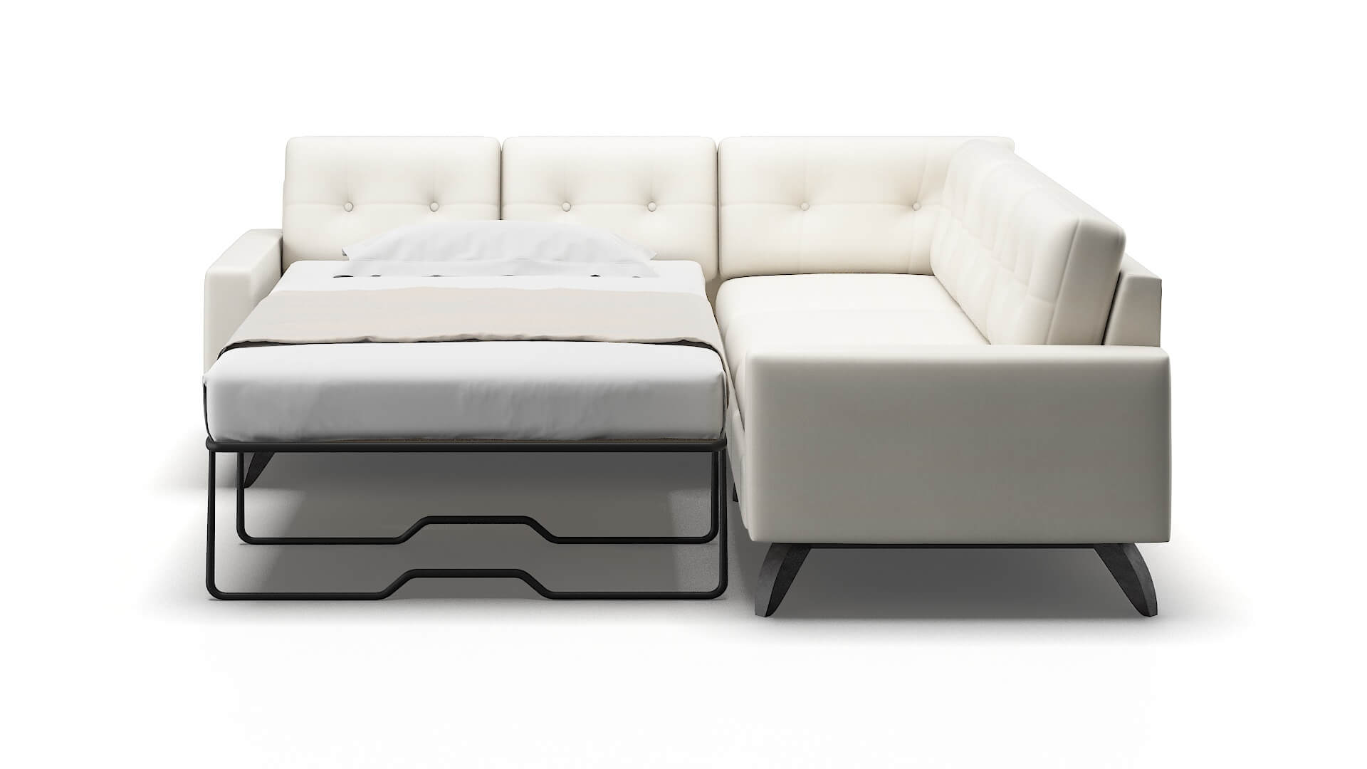 Milan Chance Bone Sectional Sleeper Espresso legs 1