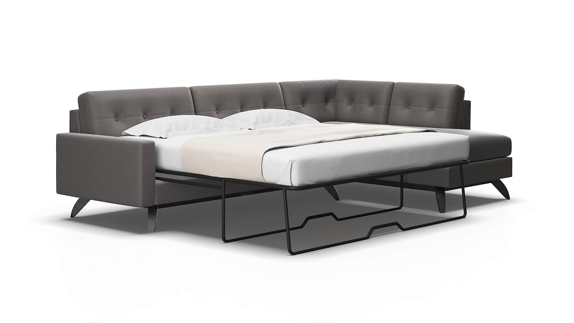 Milan Cosmo charcoal Panel sleeper Espresso Legs  2