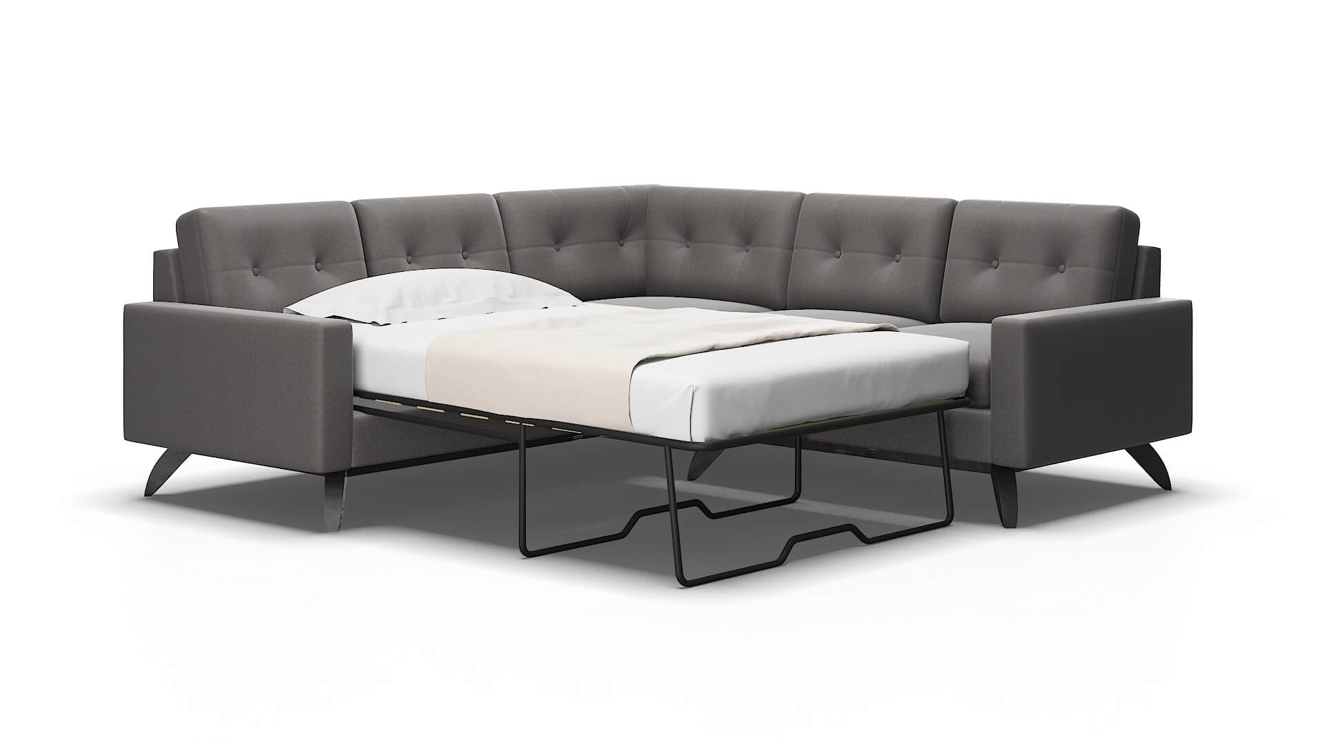 Milan Cosmo charcoal Sectional sleeper Espresso Legs  2