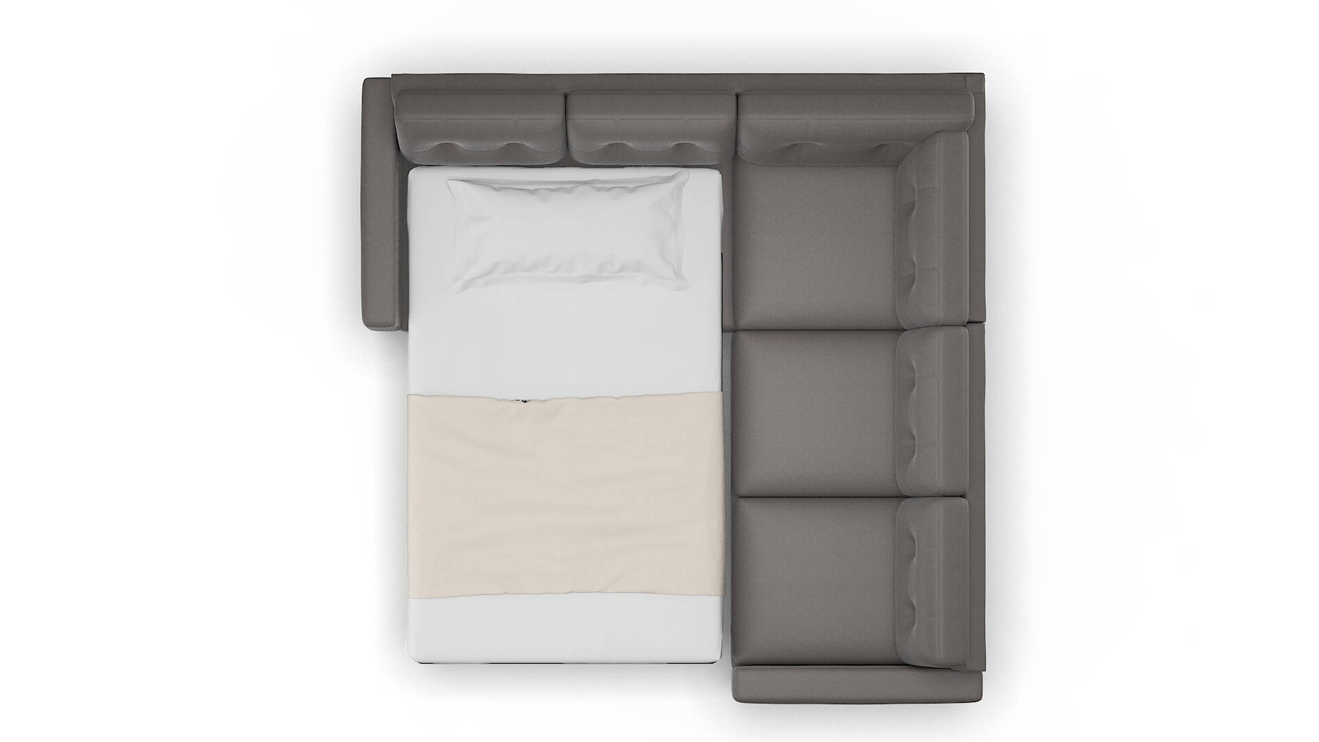 Milan Cosmo Charcoal Sectional Sleeper Espresso legs 3