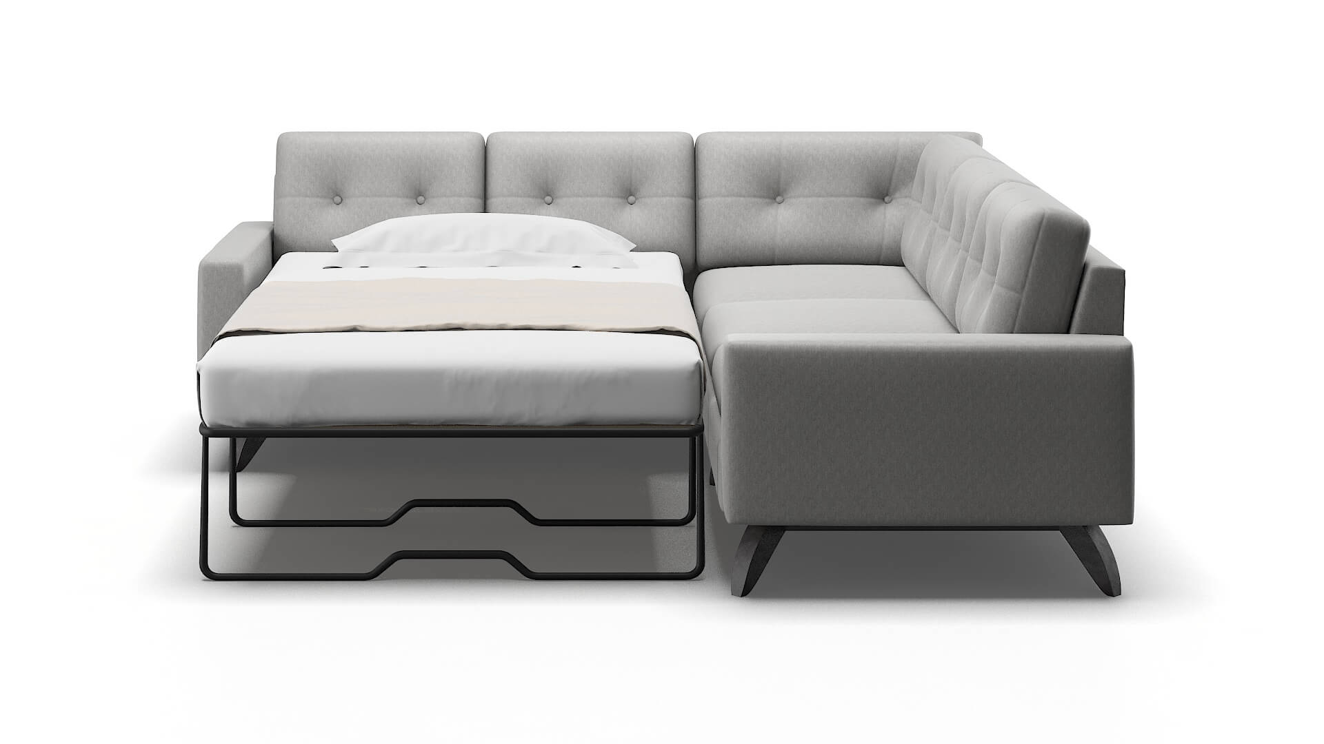 Milan Cosmo Steel Sectional Sleeper Espresso legs 1