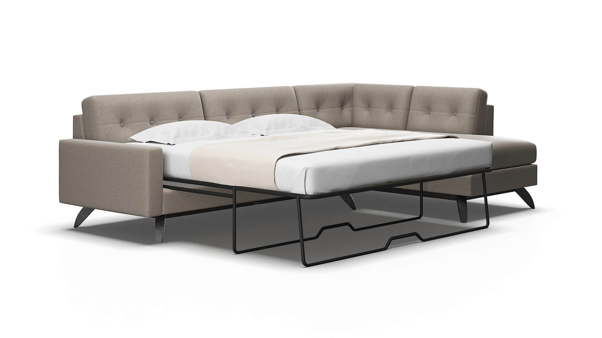 Milan Cosmo taupe Panel sleeper Espresso Legs  2