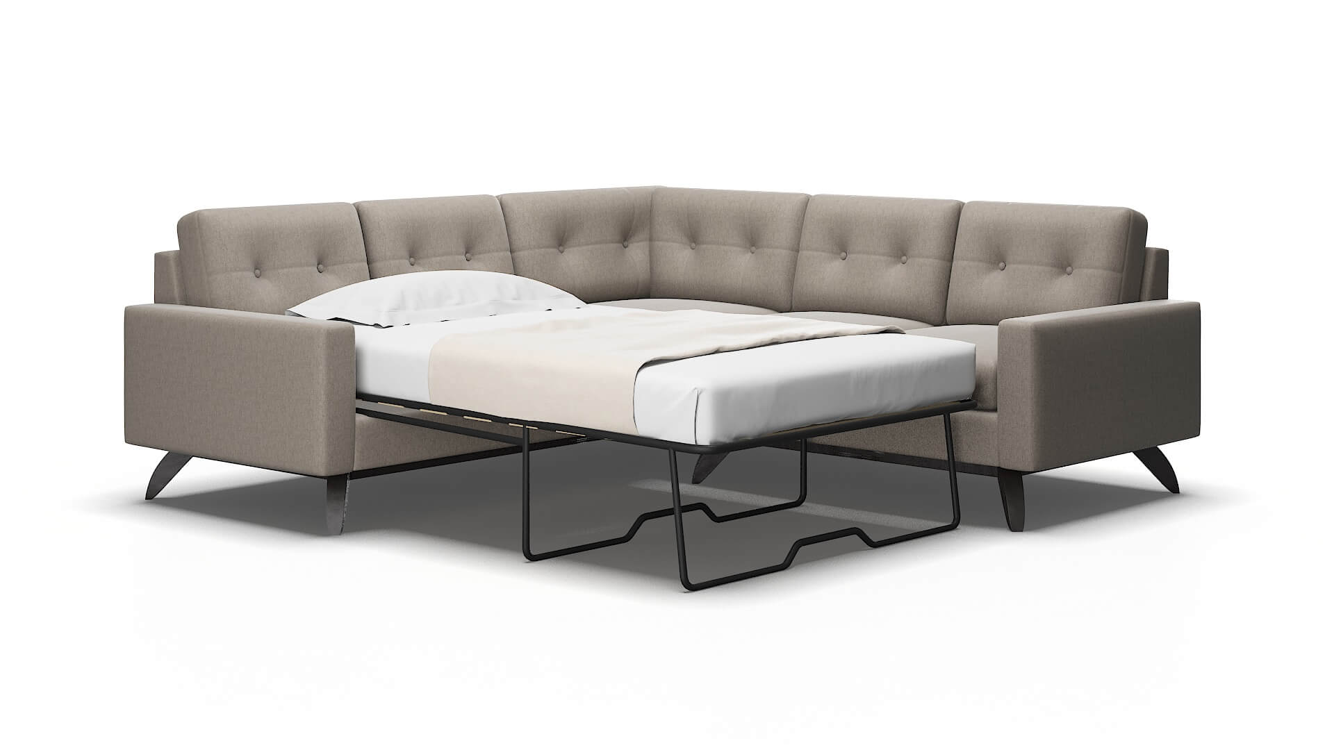 Milan Cosmo taupe Sectional sleeper Espresso Legs  2