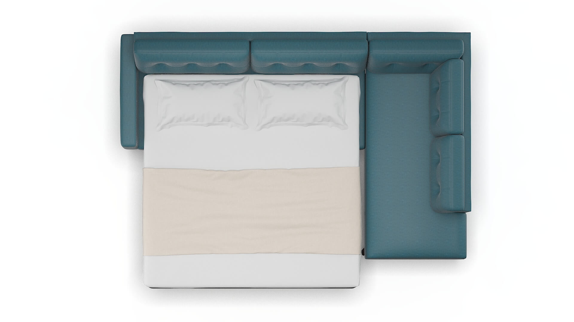 Milan Cosmo Teal Panel Sleeper Espresso legs 3