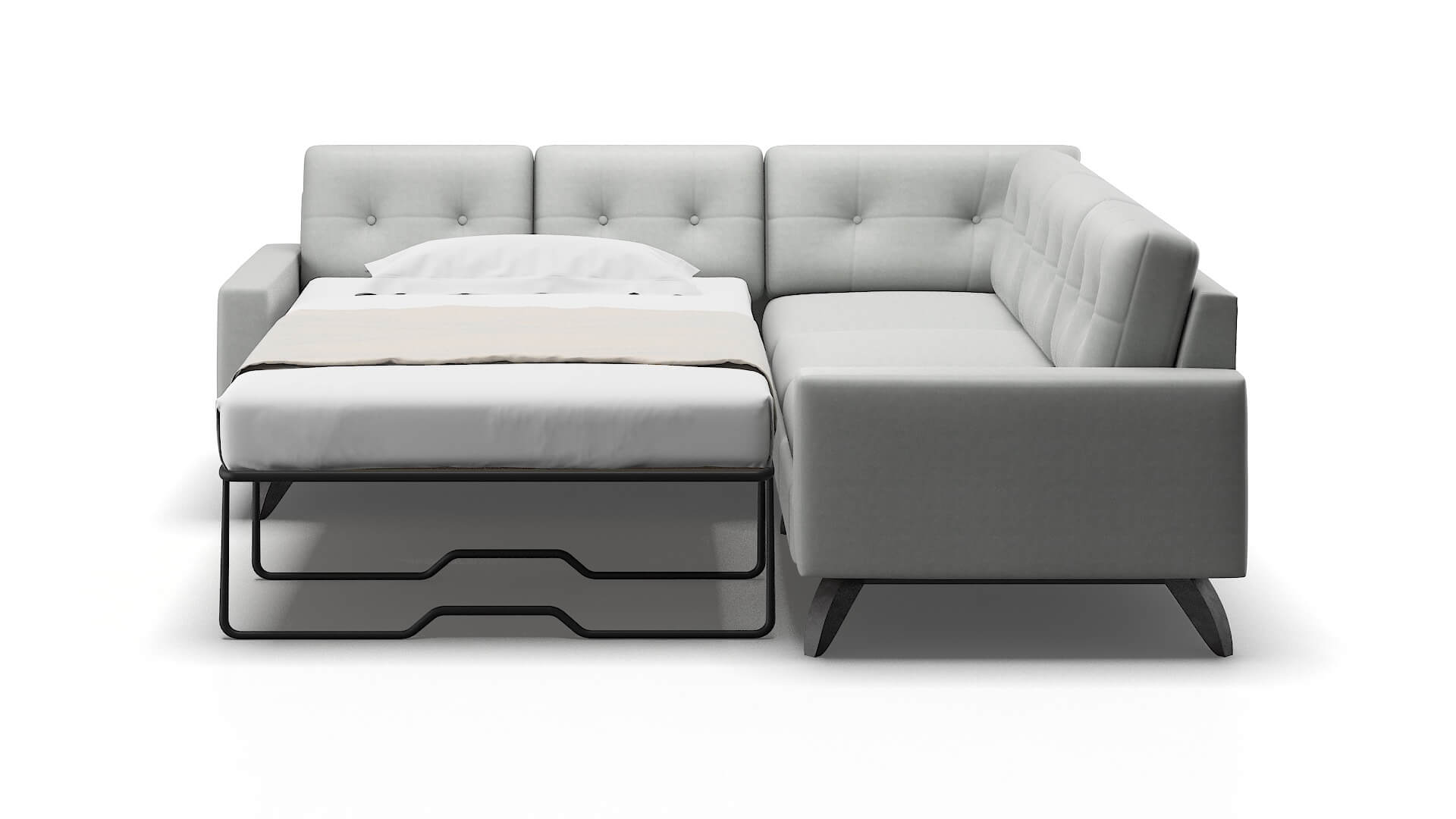 Milan Dawson Platinum Sectional Sleeper Espresso legs 1
