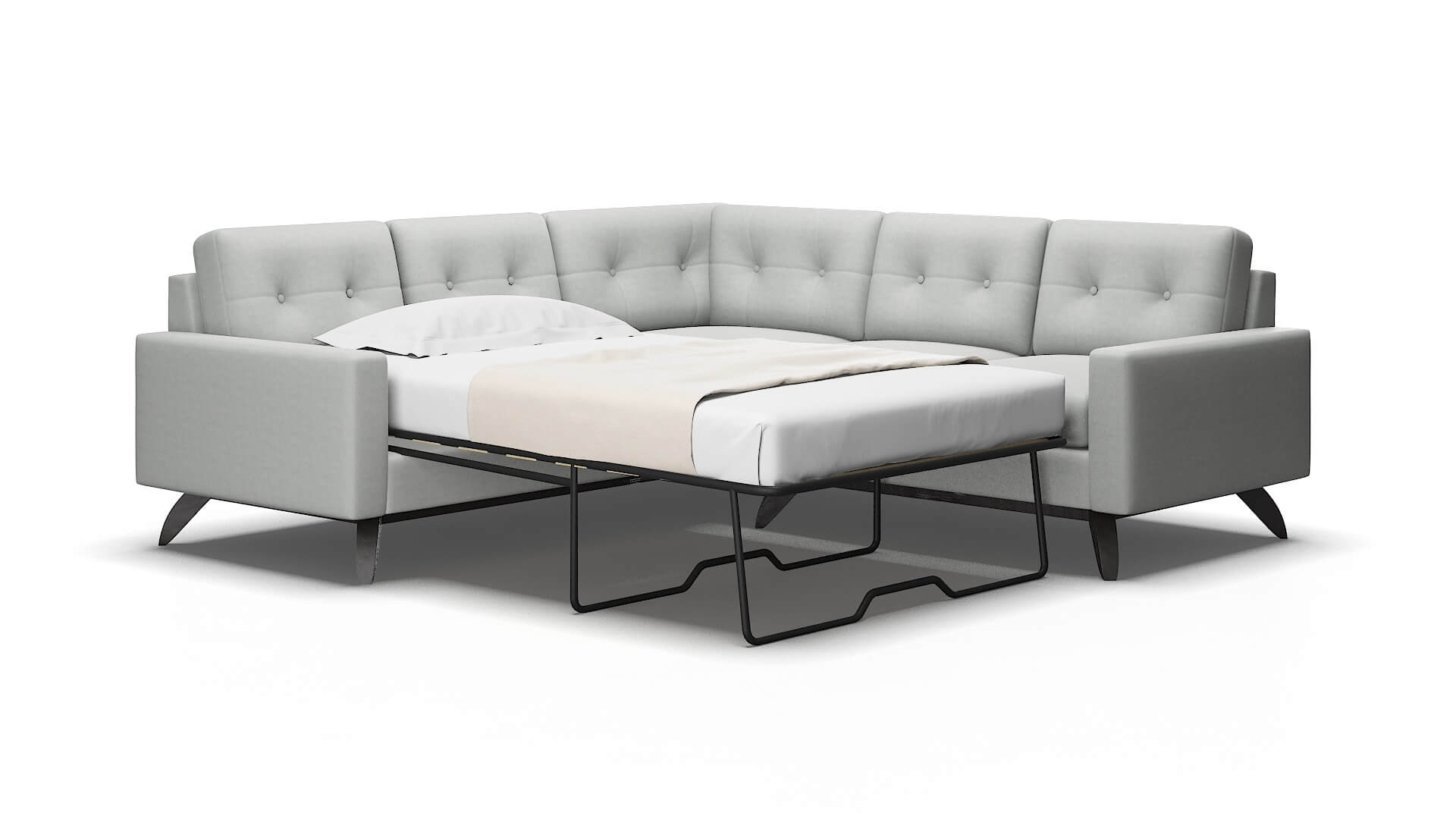 Milan Dawson Platinum Sectional Sleeper Espresso legs 2