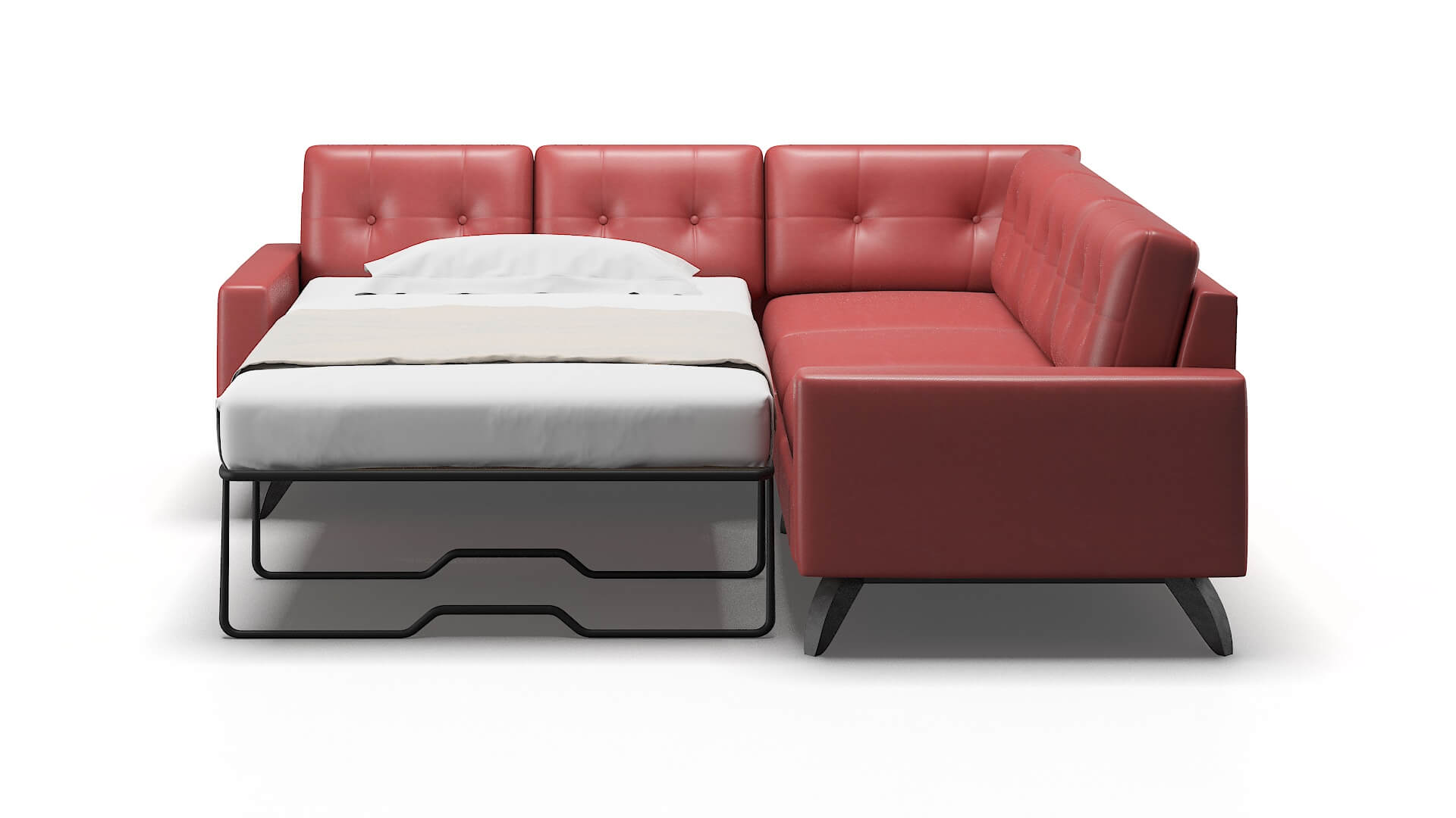 Milan Dillion Cordovan Sectional Sleeper Espresso legs 1