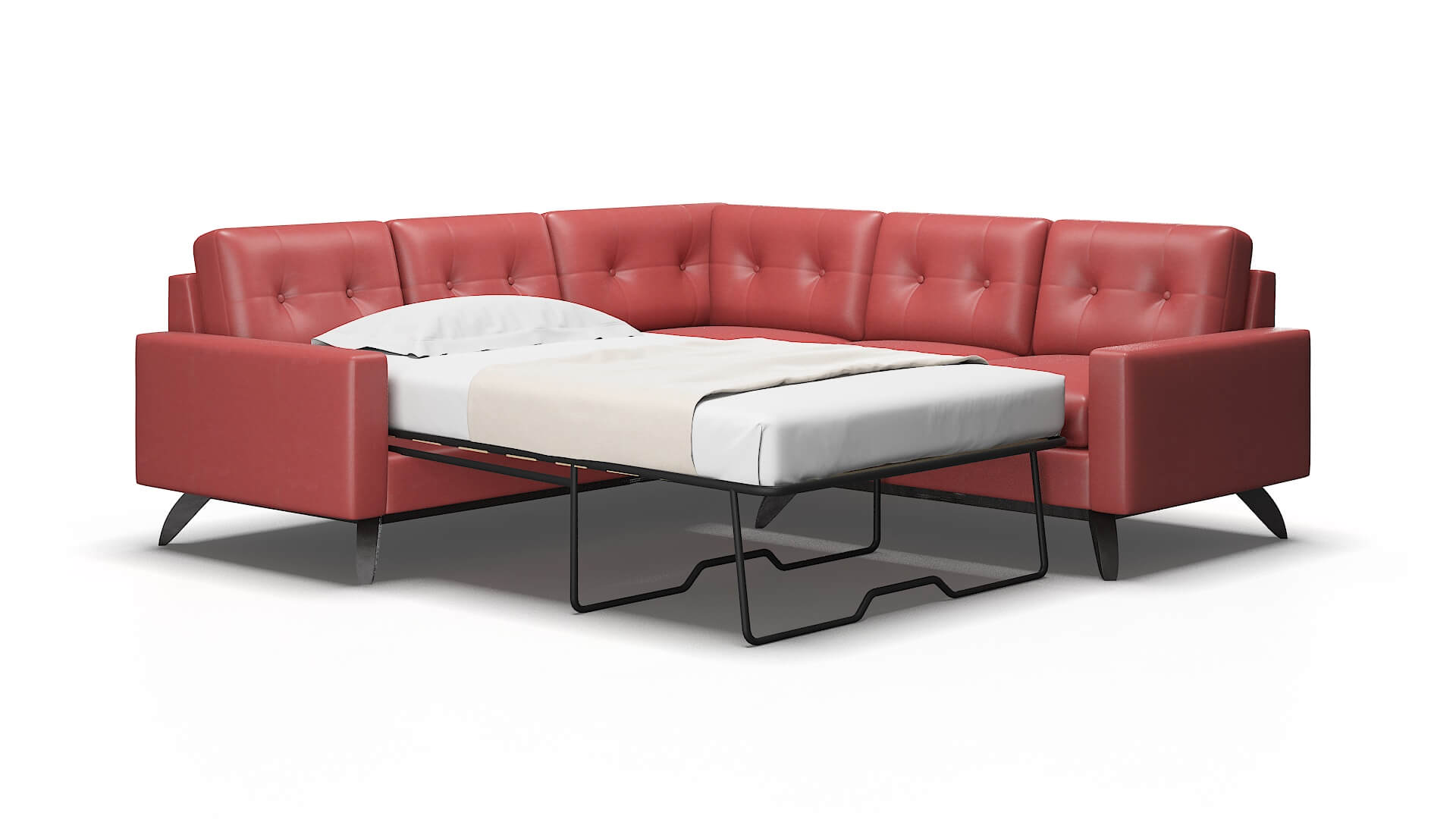 Milan Dillion Cordovan Sectional Sleeper espresso legs 2