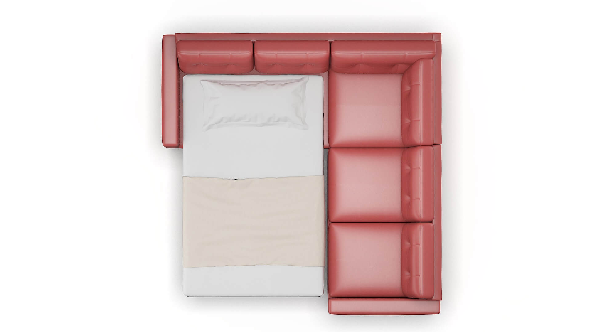 Milan Dillion Cordovan Sectional Sleeper Espresso legs 3