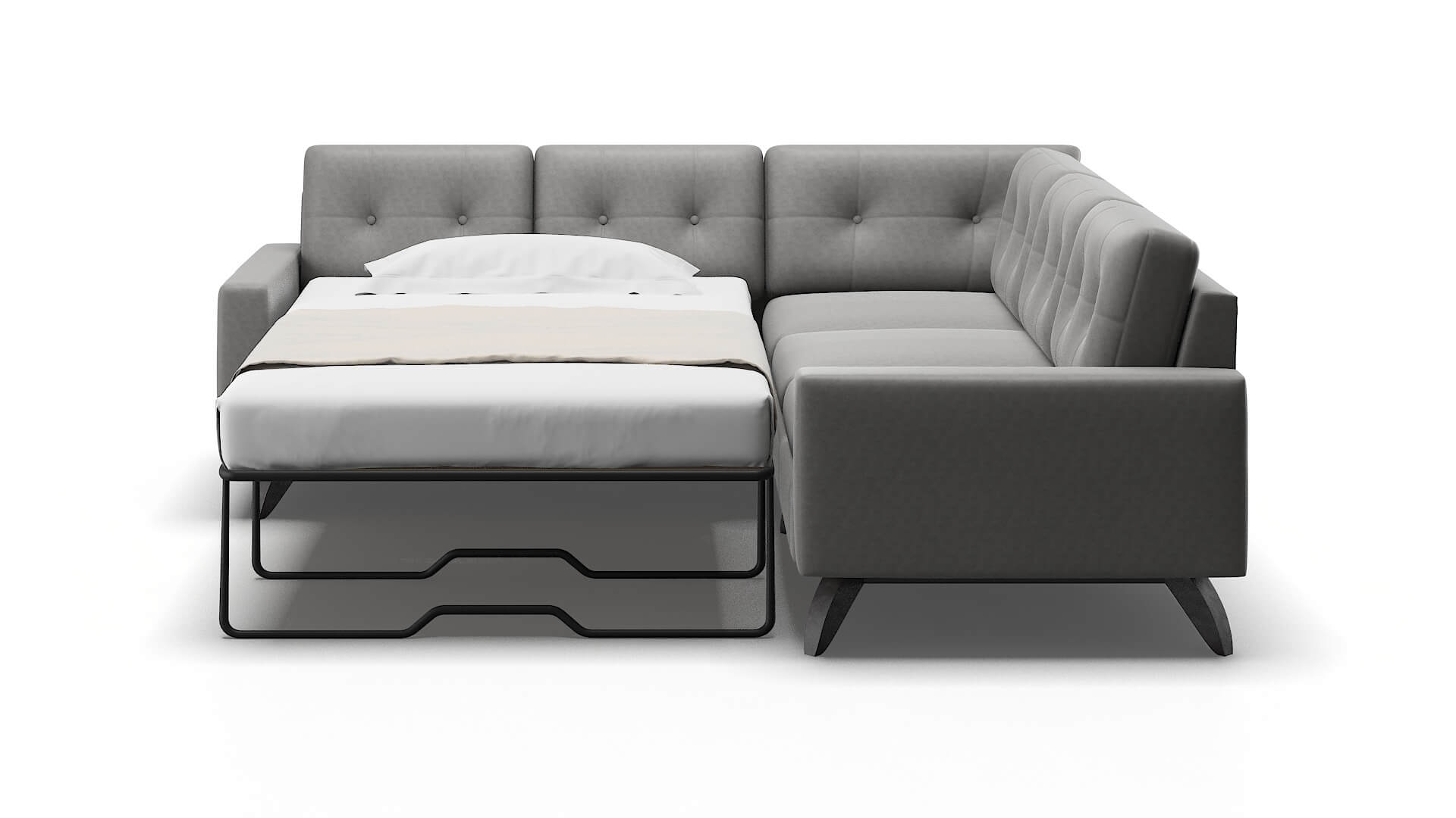 Milan Dream_d Charcoal Sectional Sleeper Espresso legs 1