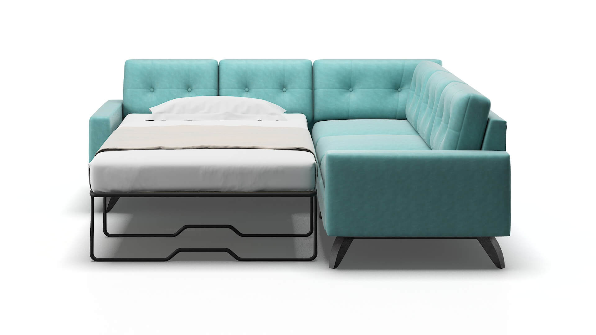 Milan Dream_d French_blue Sectional Sleeper Espresso legs 1