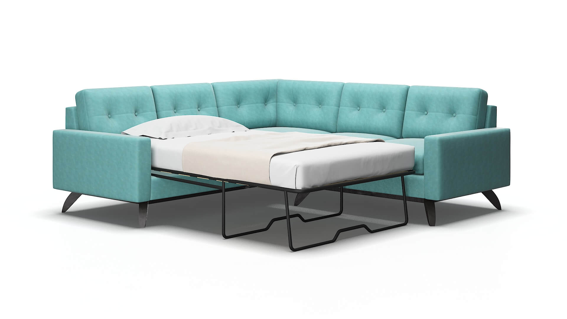 Milan Dream_d french_blue Sectional sleeper Espresso Legs  2