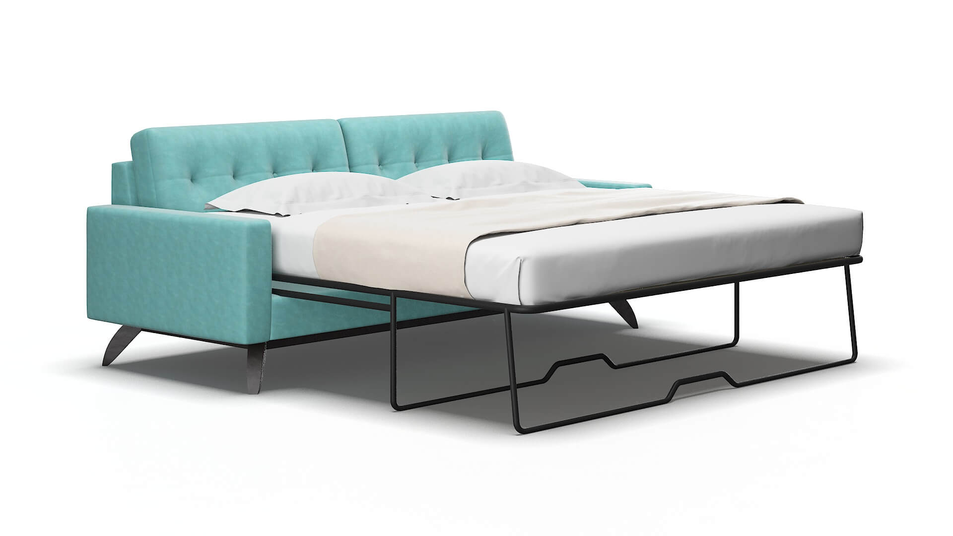 Milan Dream_d french_blue Sofa sleeper Espresso Legs  2