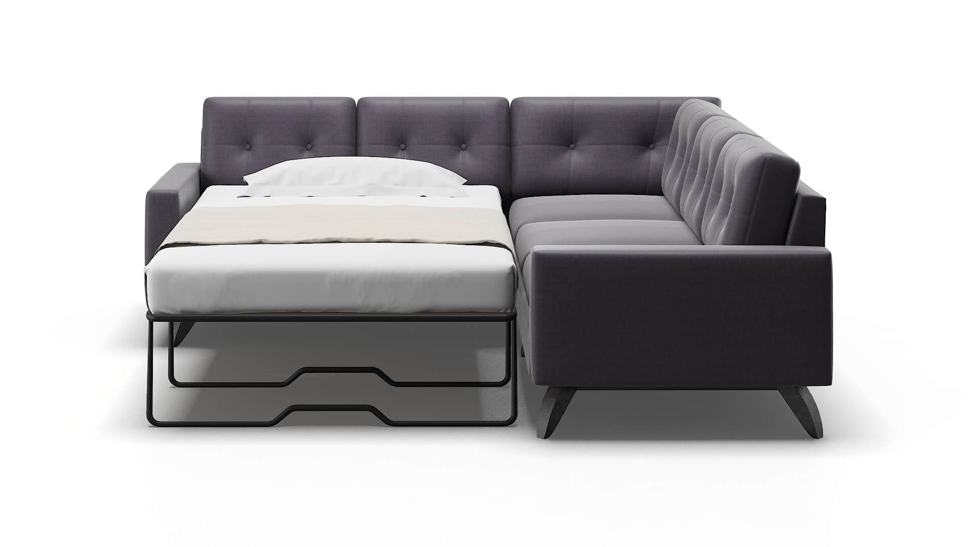 Milan Durham Ink Sectional Sleeper Espresso legs 1