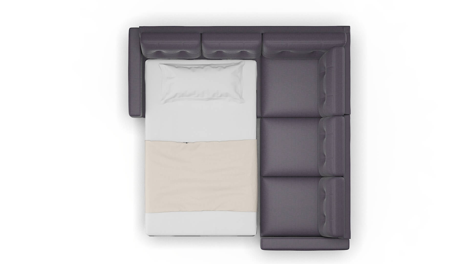 Milan Durham Ink Sectional Sleeper Espresso legs 3