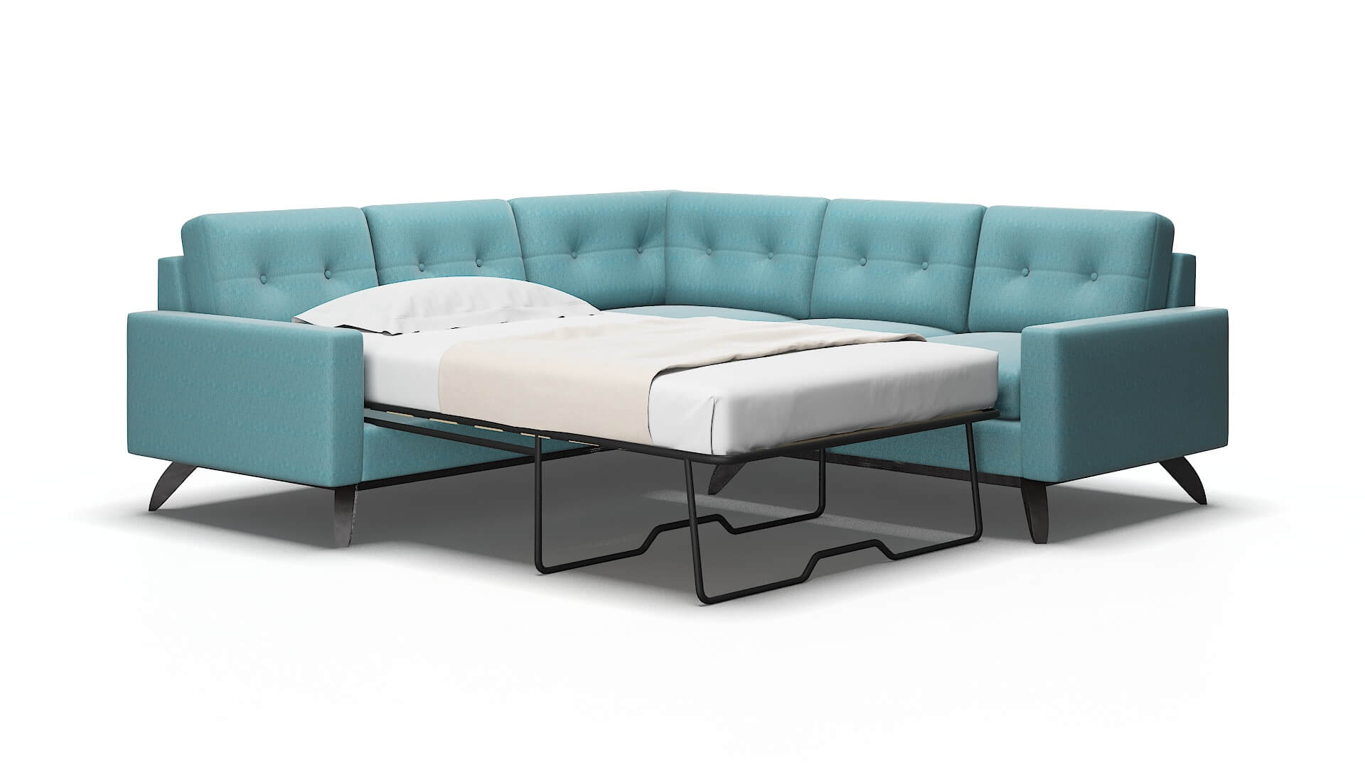 Milan Durham pine Sectional sleeper Espresso Legs  2