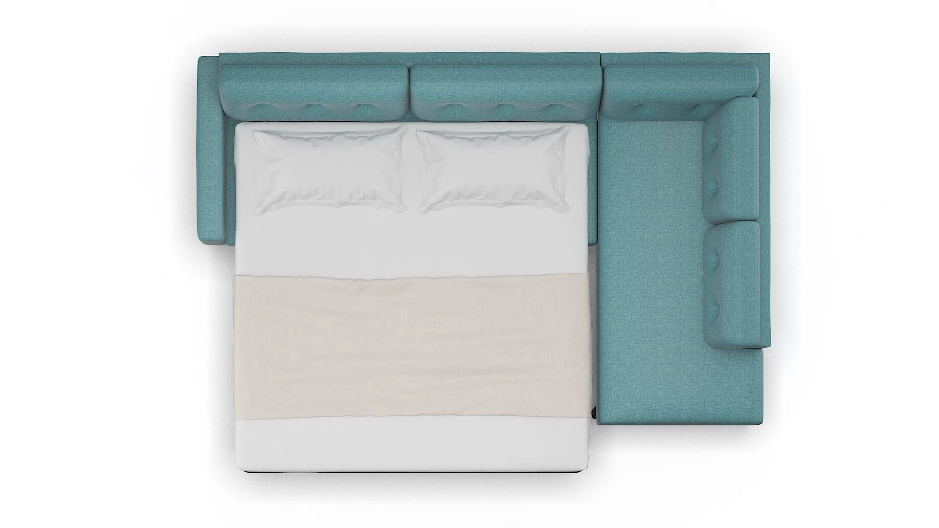 Milan Elliot Teal Panel Sleeper Espresso legs 3