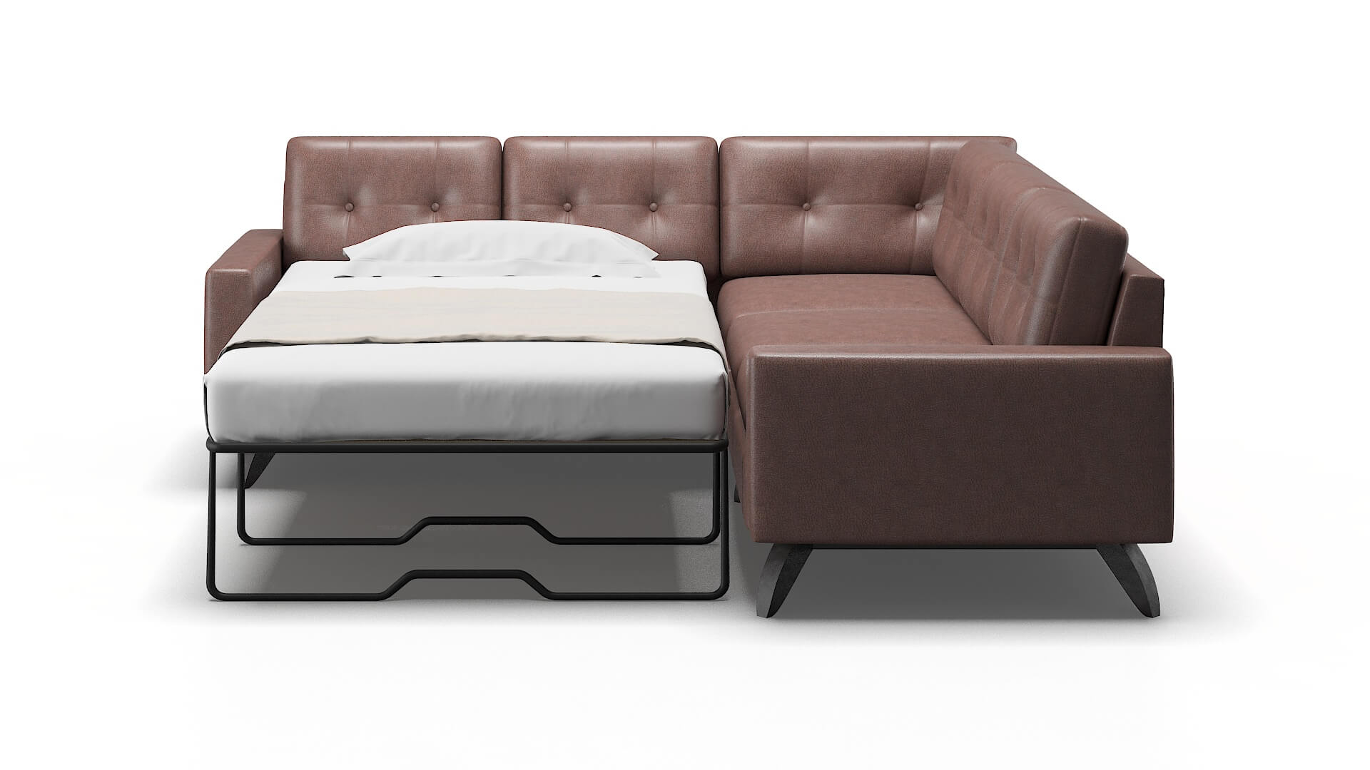 Milan Ford Brown Sectional Sleeper Espresso legs 1