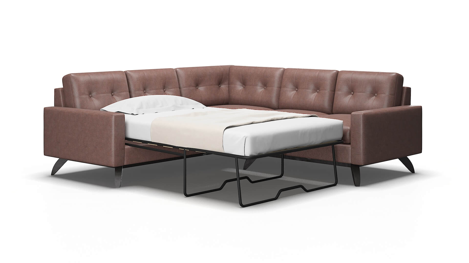 Milan Ford Brown Sectional Sleeper Espresso legs 2