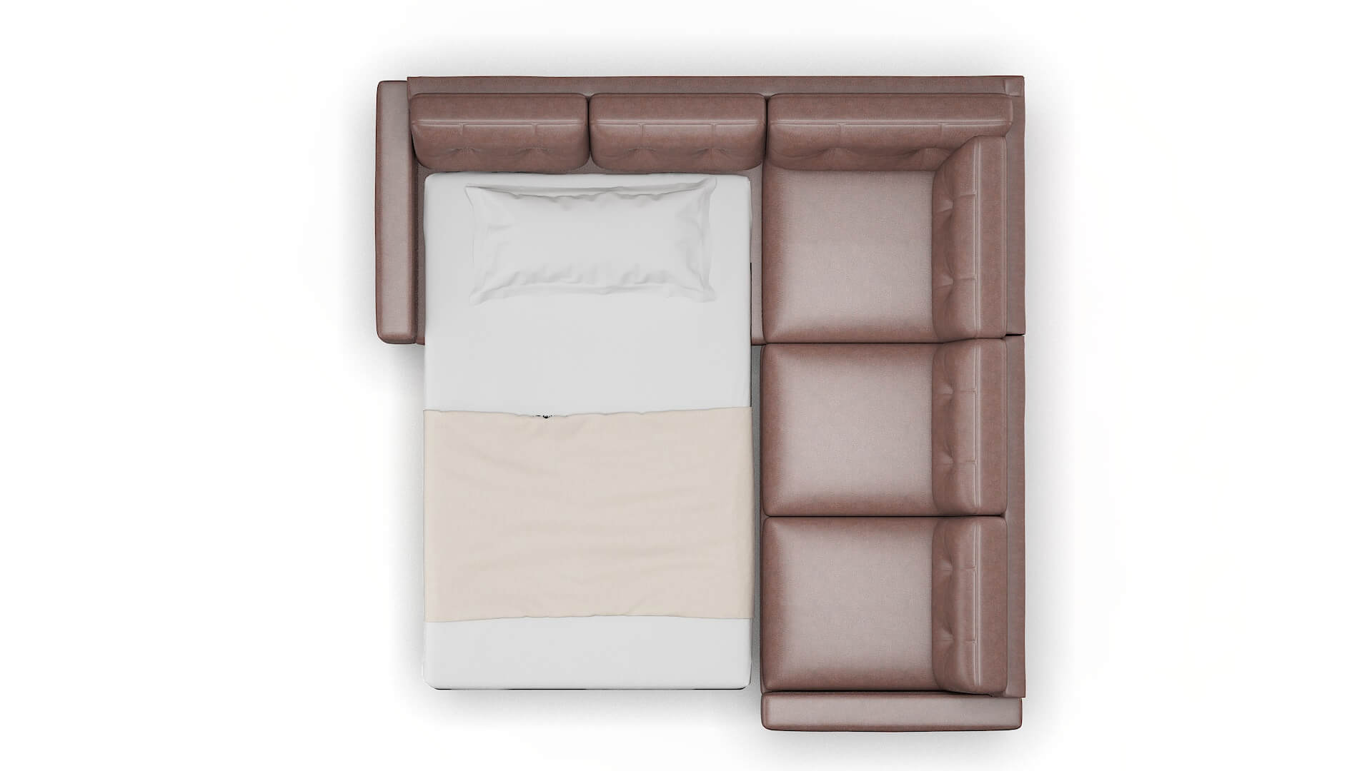 Milan Ford Brown Sectional Sleeper Espresso legs 3