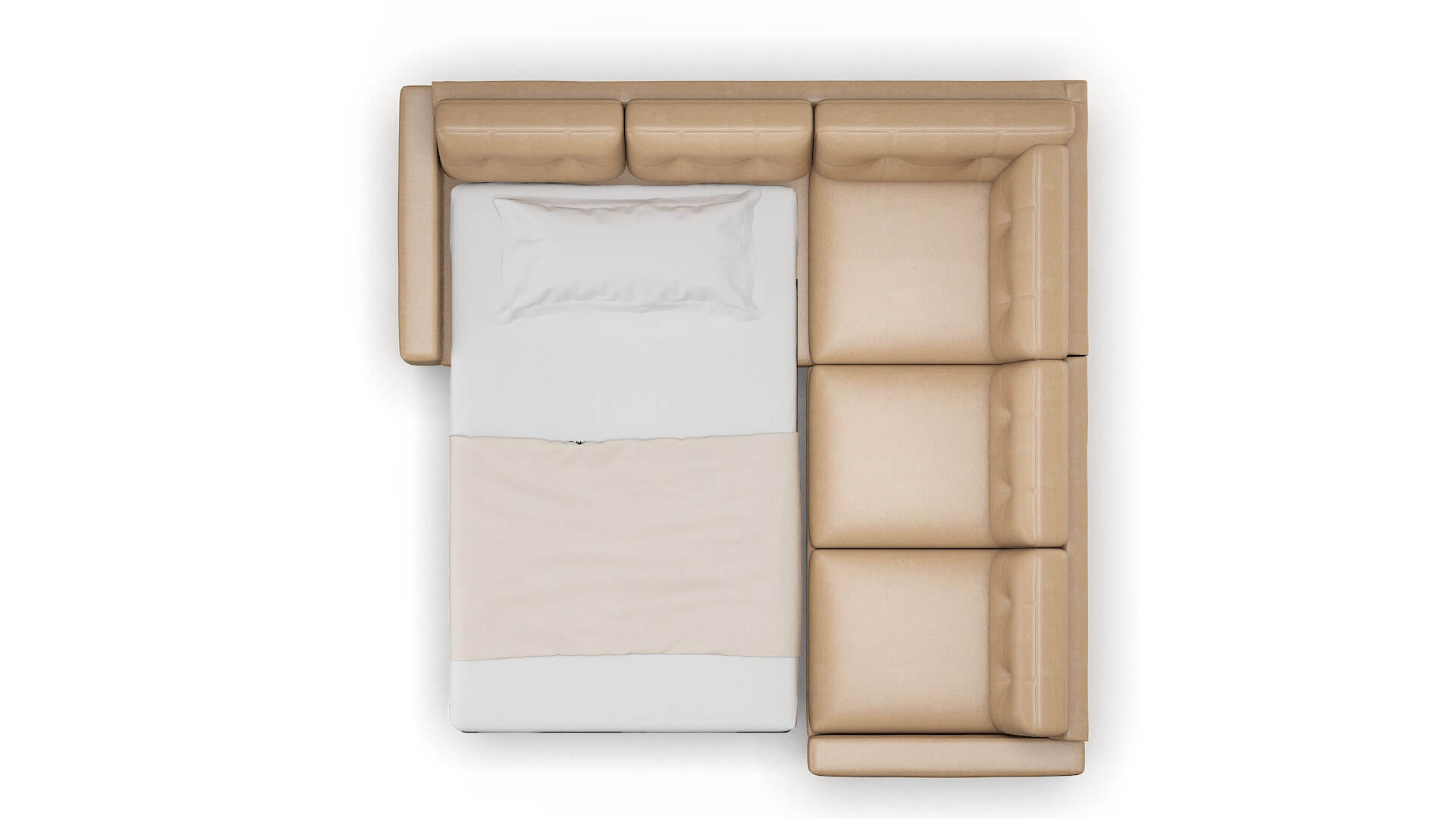 Milan Ford Dune Sectional Sleeper Espresso legs 3