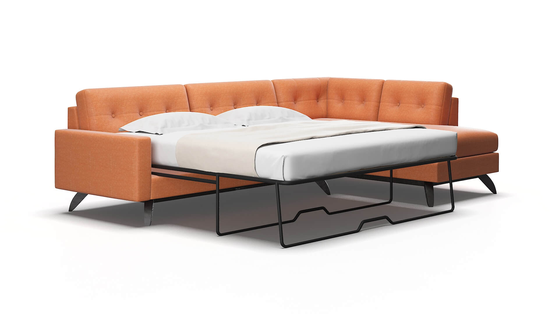 Milan Hepburn appricot Panel sleeper Espresso Legs  2